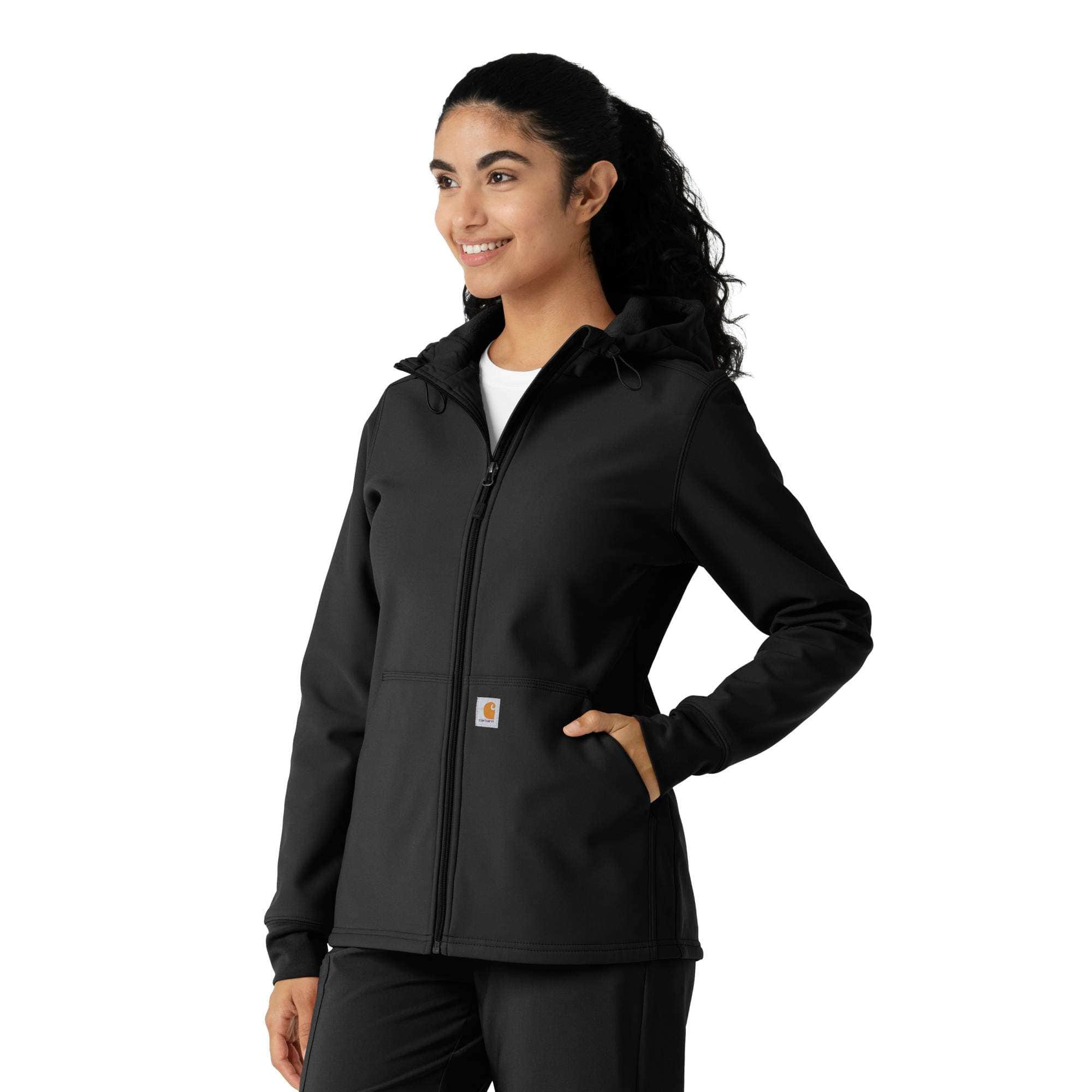 Women's bonded fleece scrub hoodie