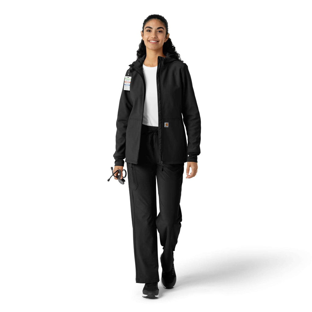Women's bonded fleece scrub hoodie