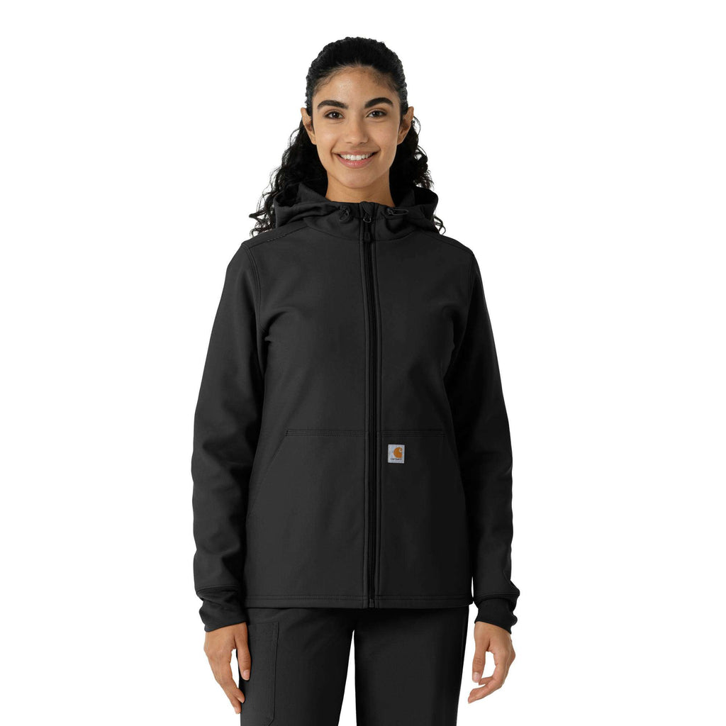 Women's bonded fleece scrub hoodie