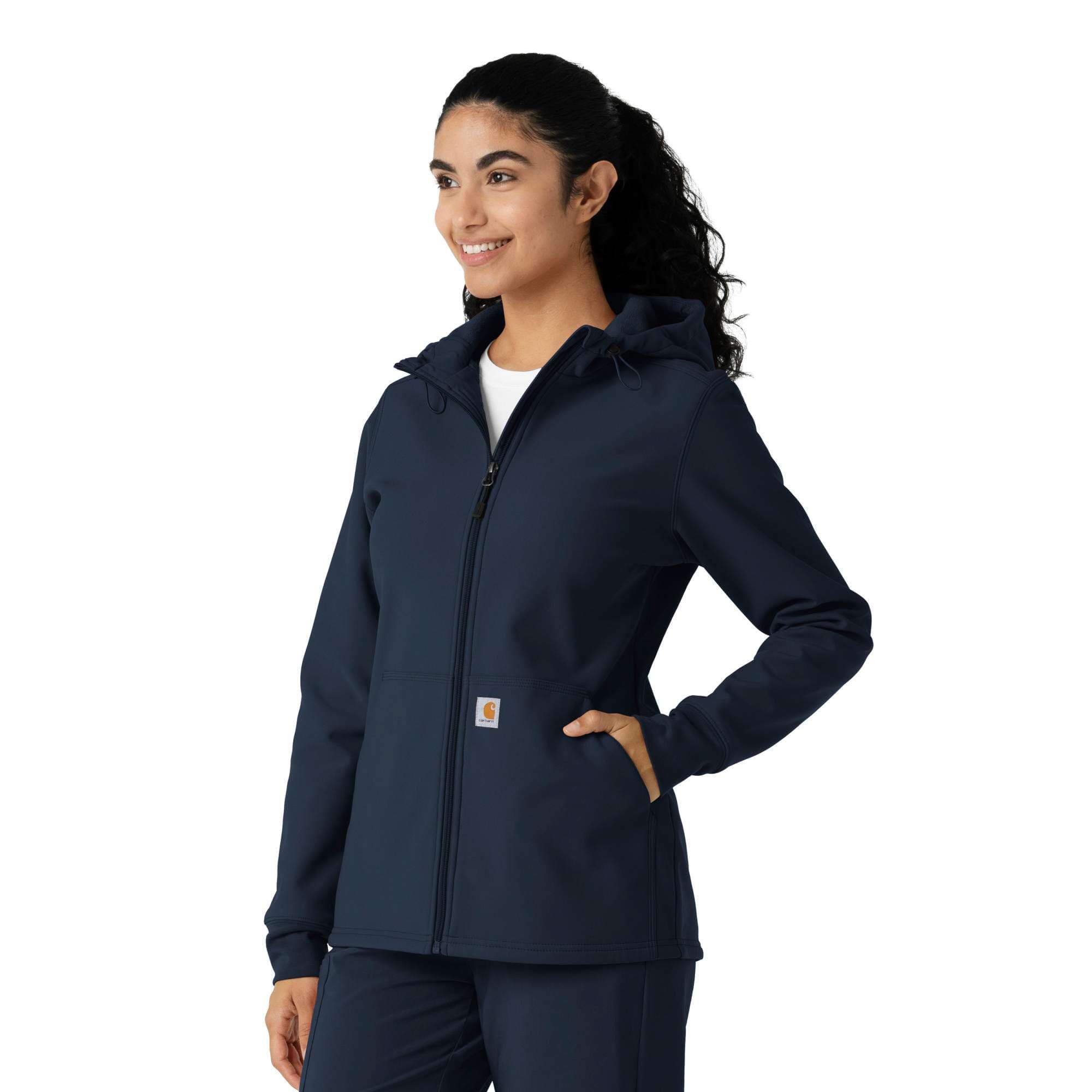 Women's bonded fleece scrub hoodie