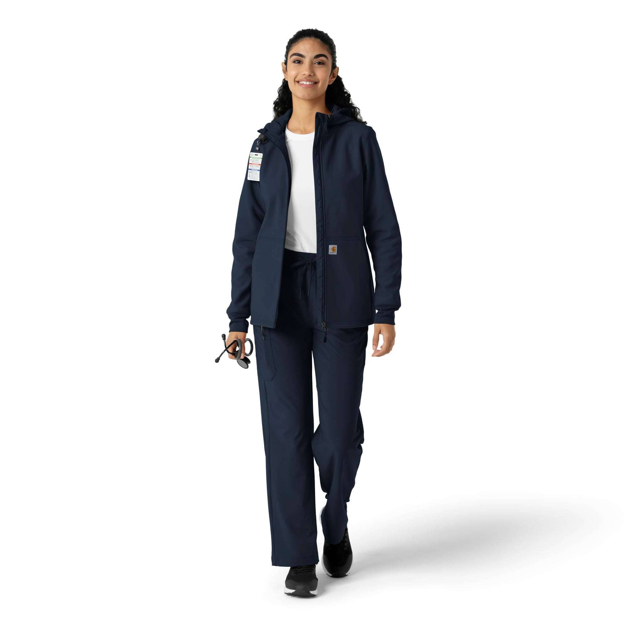 Women's bonded fleece scrub hoodie