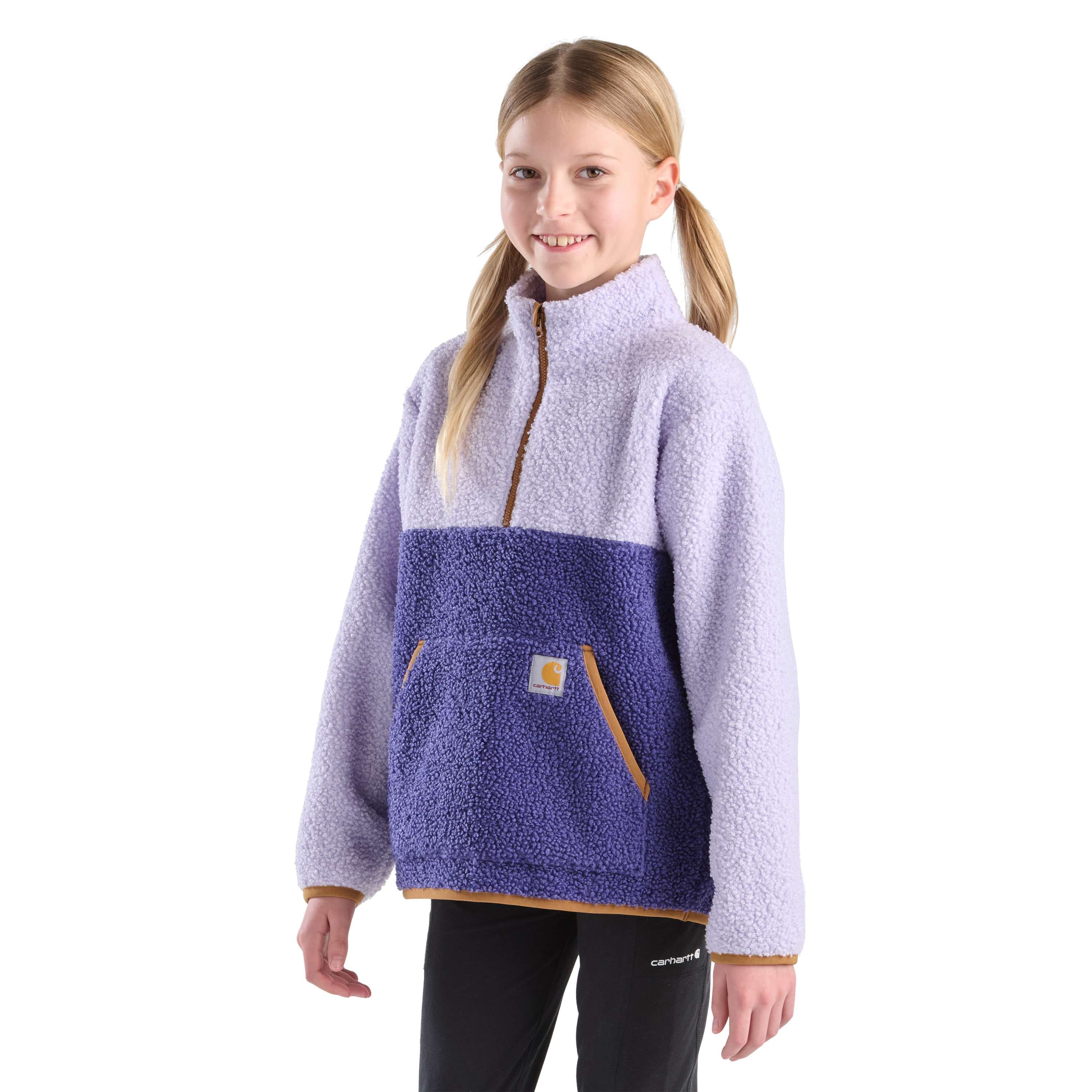 Girls' long sleeve fleece quarter-zip sweatshirt (toddler/child/youth)