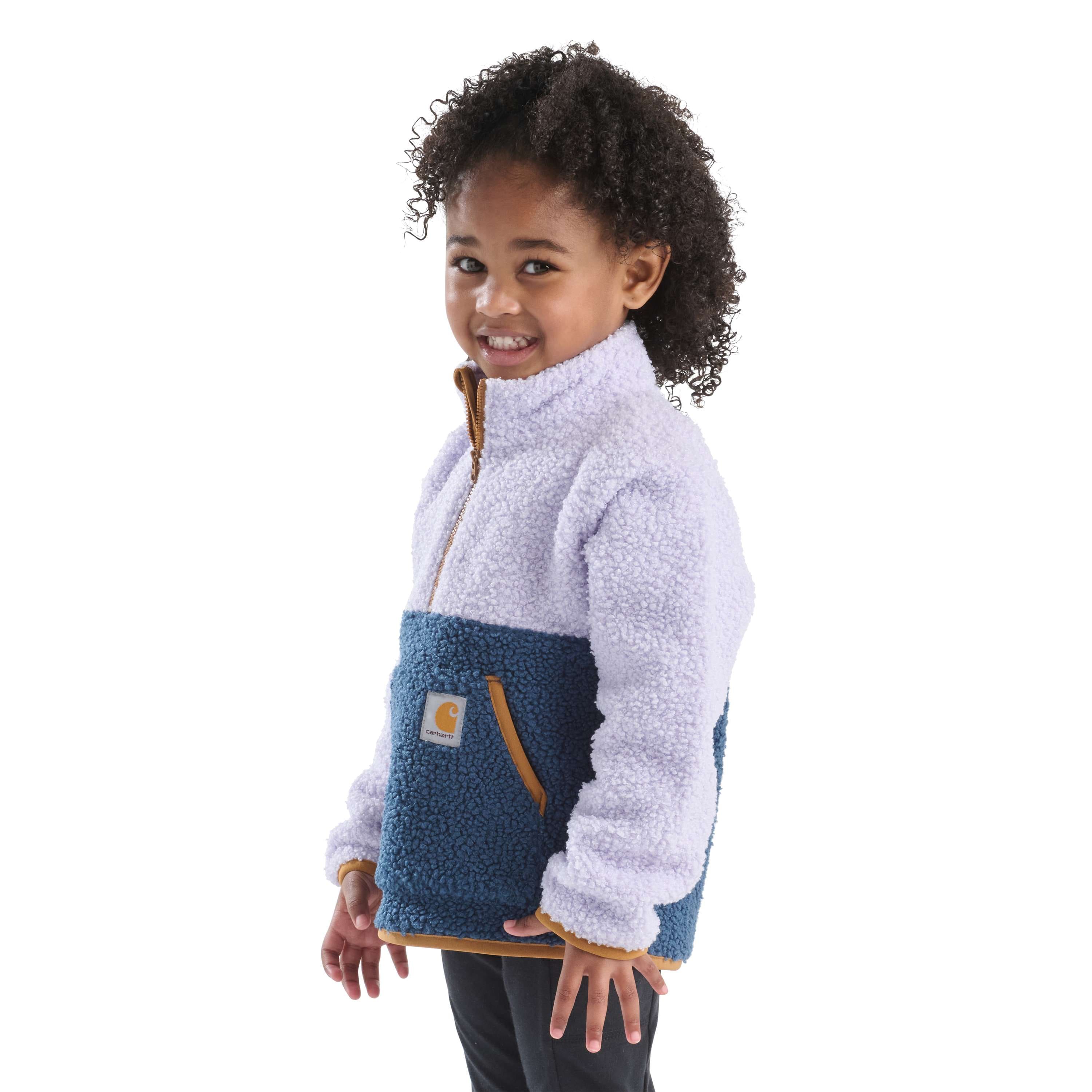 Girls' long sleeve fleece quarter-zip sweatshirt (toddler/child/youth)