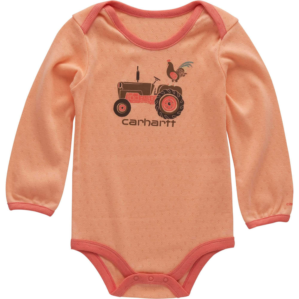Girls' long sleeve tractor bodysuit (baby)