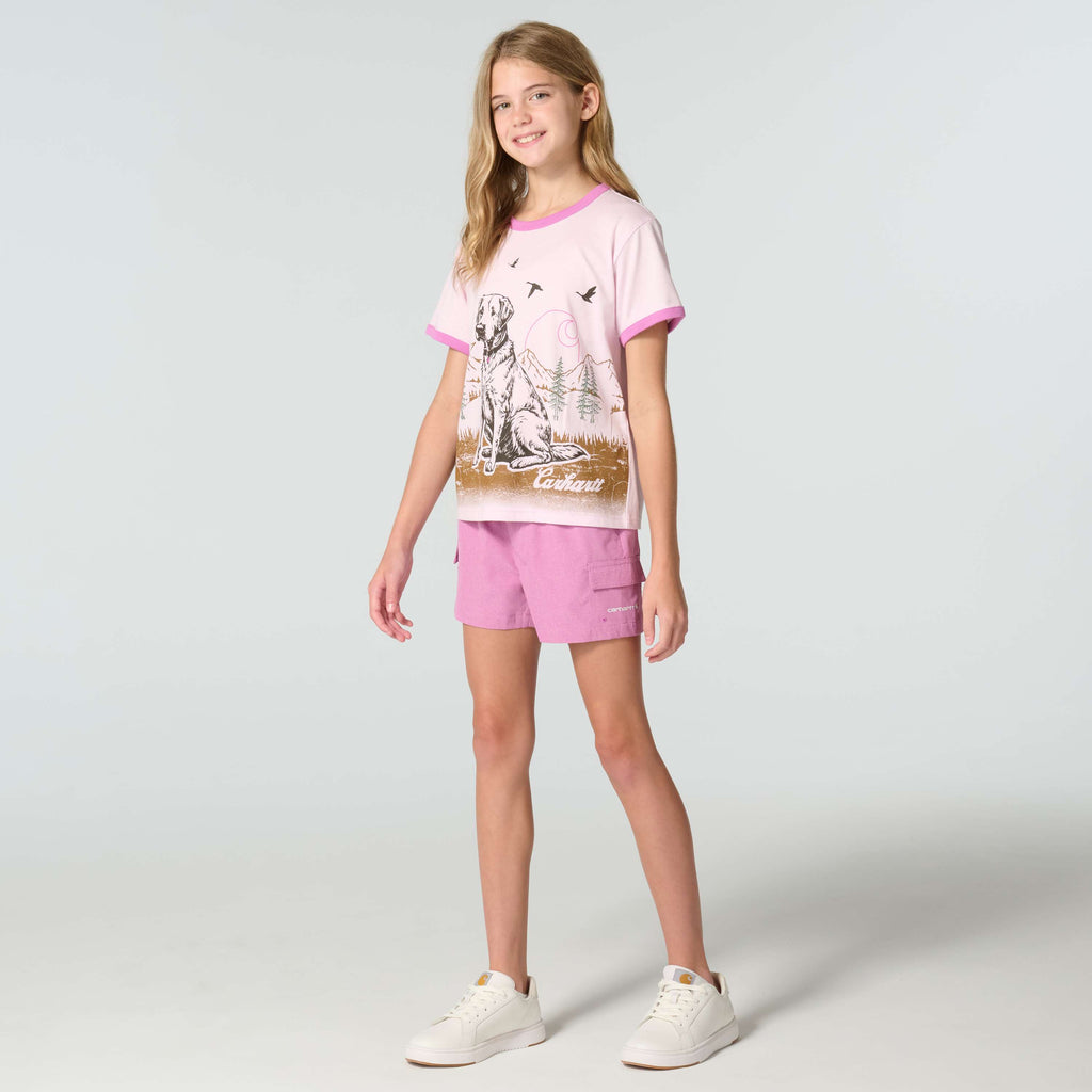 Girls' short sleeve dog ringer t-shirt (child/toddler)