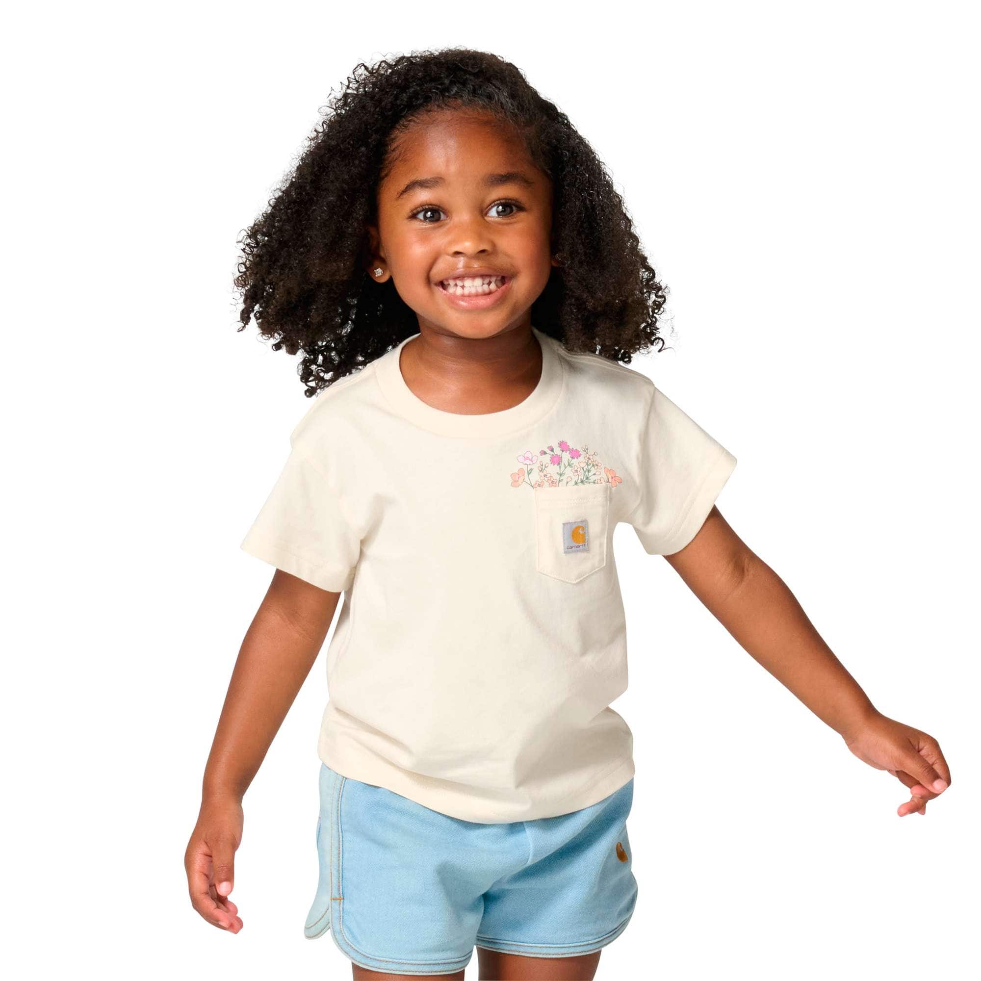 Girls' short sleeve garden pocket t-shirt (child/toddler/youth)