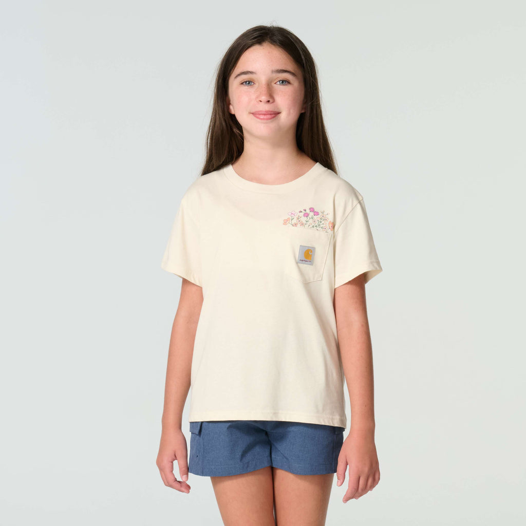 Girls' short sleeve garden pocket t-shirt (child/toddler/youth)
