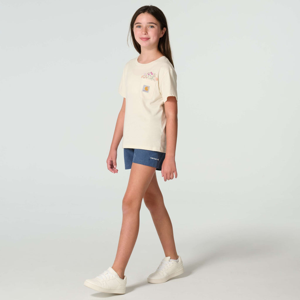 Girls' short sleeve garden pocket t-shirt (child/toddler/youth)