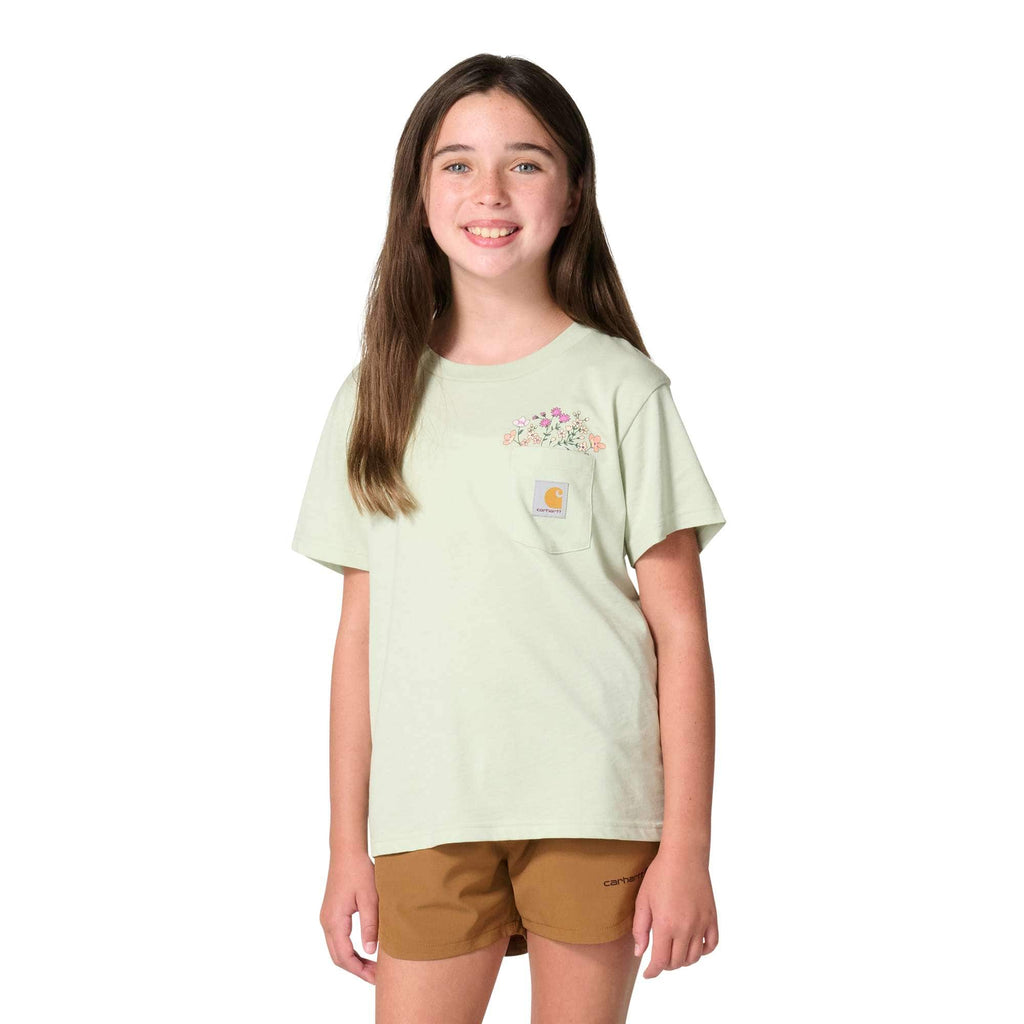 Girls' short sleeve garden pocket t-shirt (child/toddler/youth)