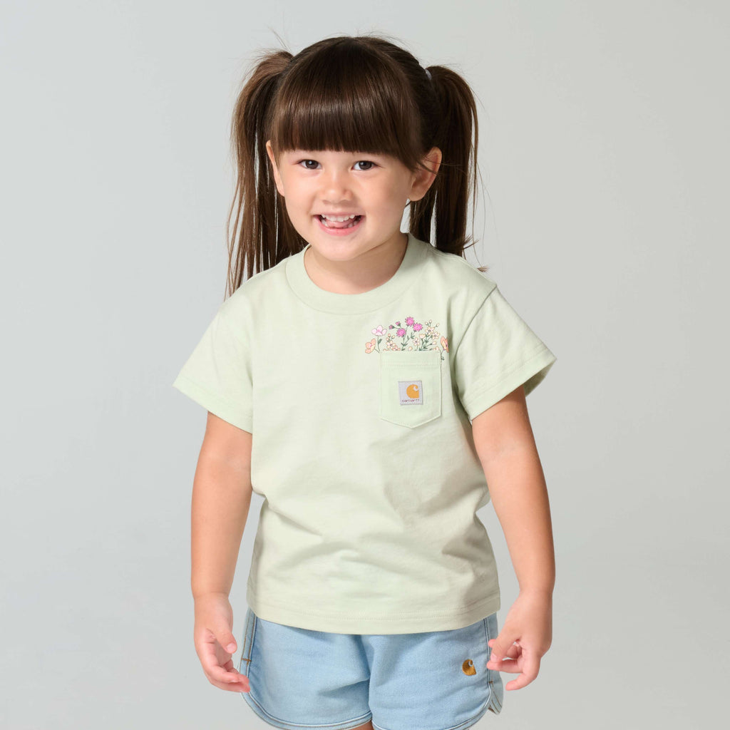 Girls' short sleeve garden pocket t-shirt (child/toddler/youth)