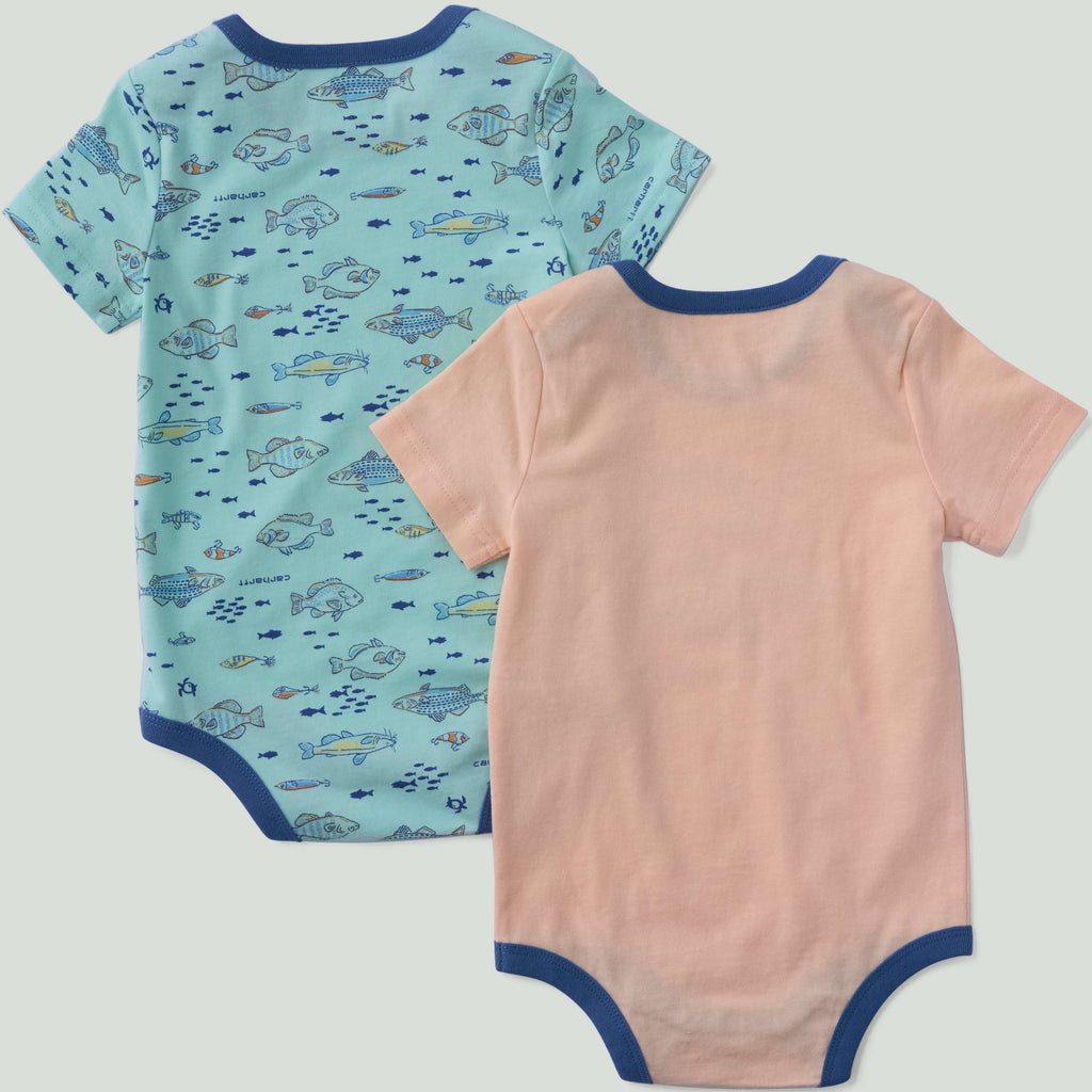 Boys' 2-piece short sleeve fish bodysuit set (baby)