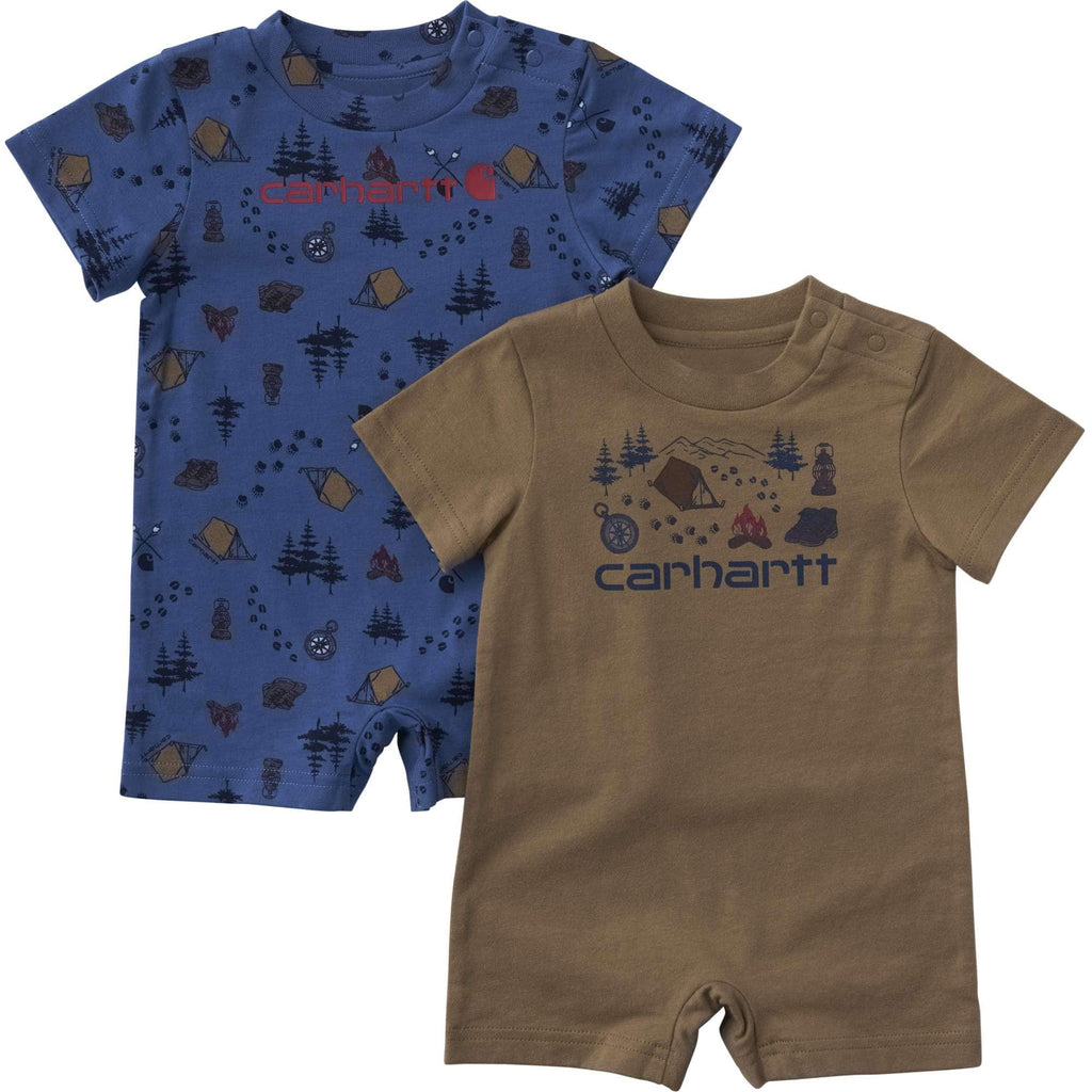 Boys' 2-piece short sleeve camping romper set (baby)