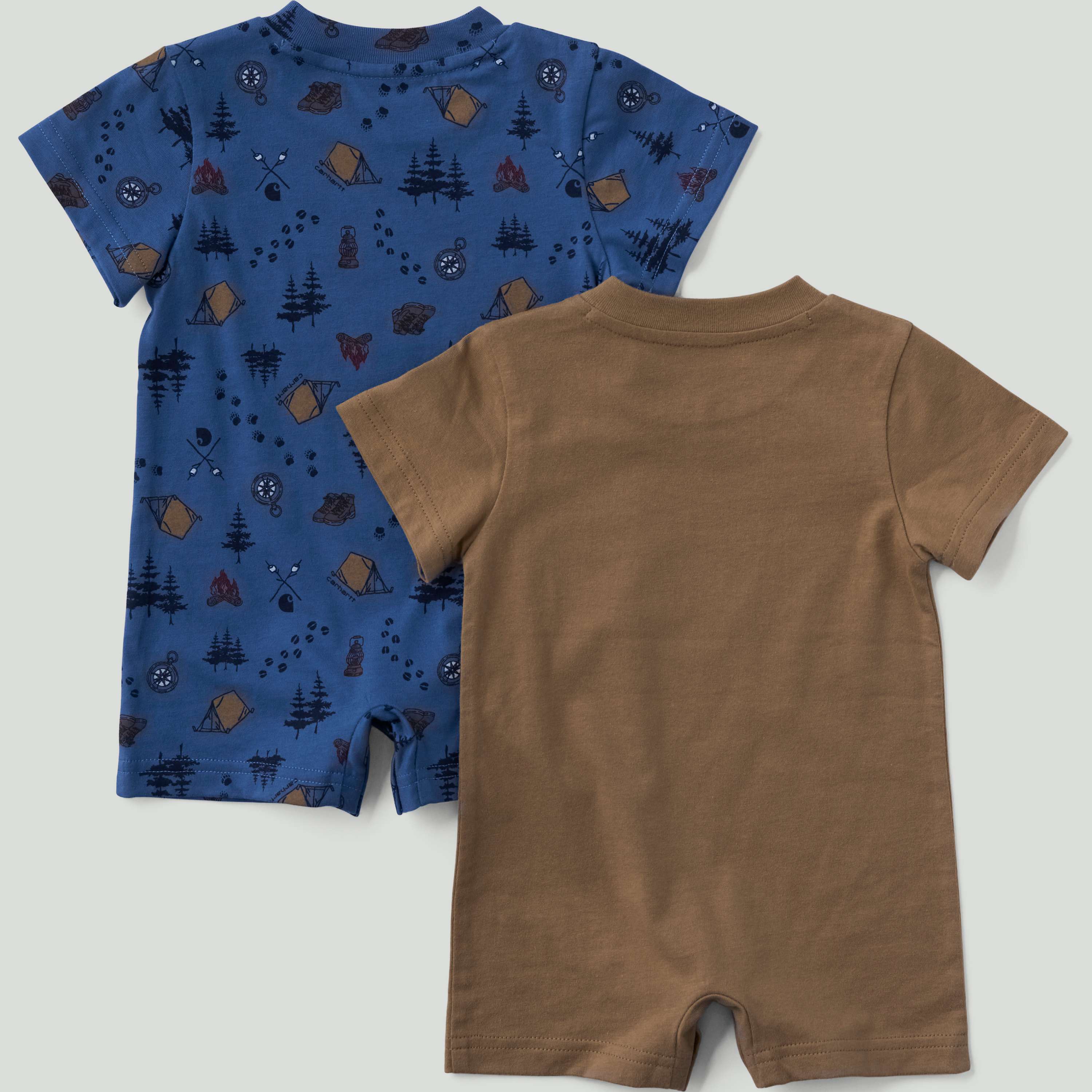 Boys' 2-piece short sleeve camping romper set (baby)