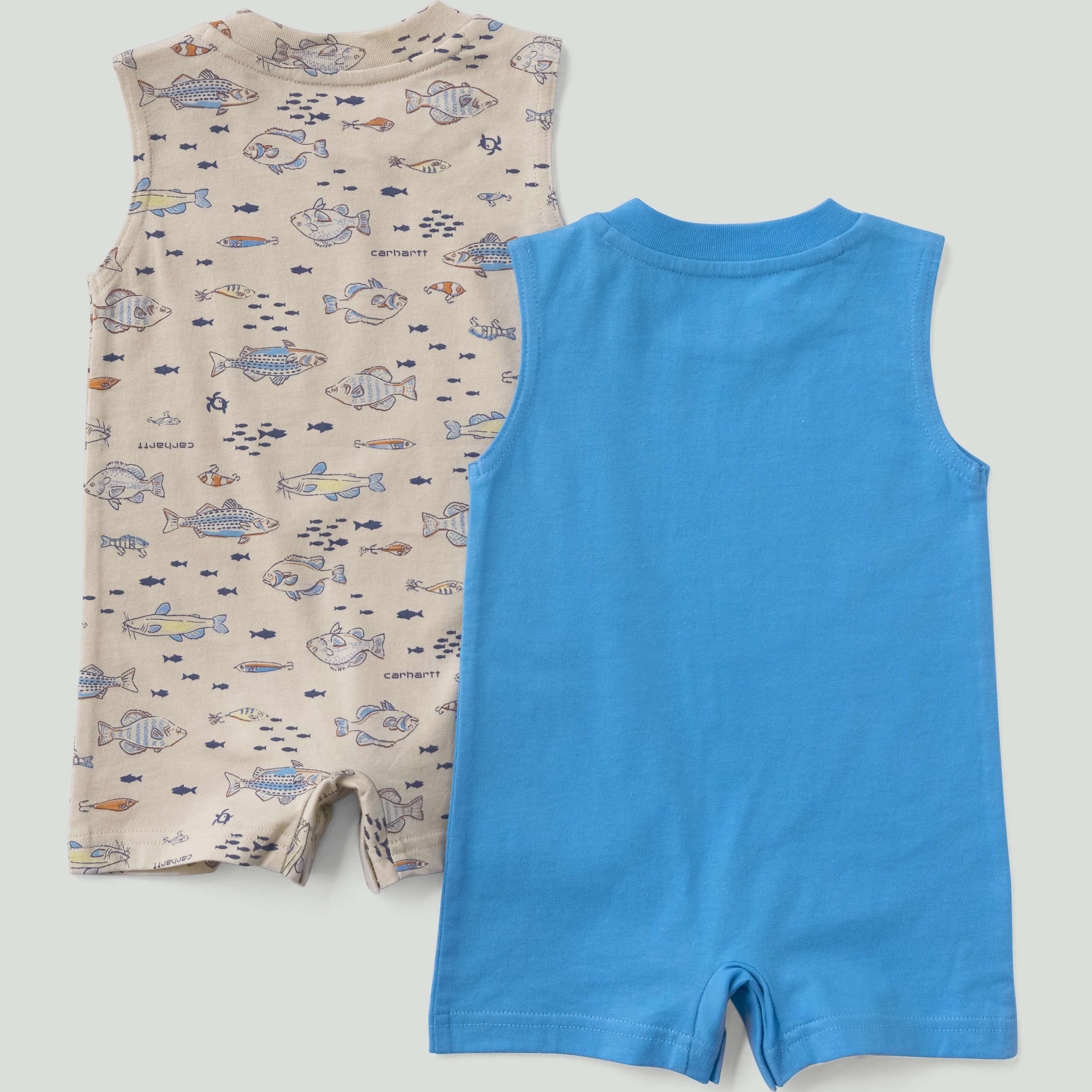 Boys' 2-piece sleeveless fish romper set (baby)