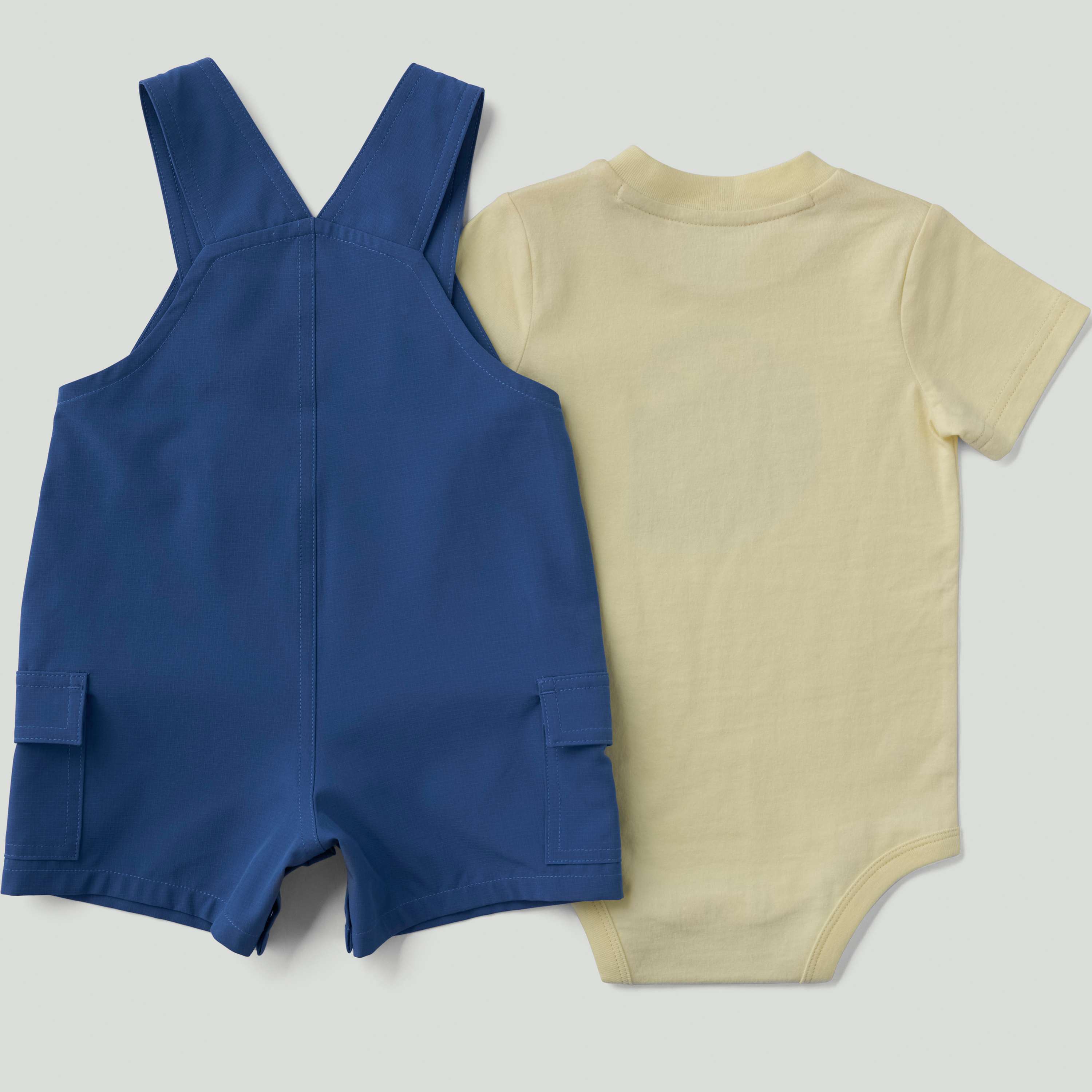 Boys' 2-piece short sleeve bodysuit & cargo pocket shortall set (baby)