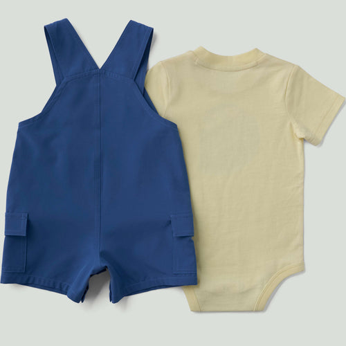 Boys' 2-piece short sleeve bodysuit & cargo pocket shortall set (baby)