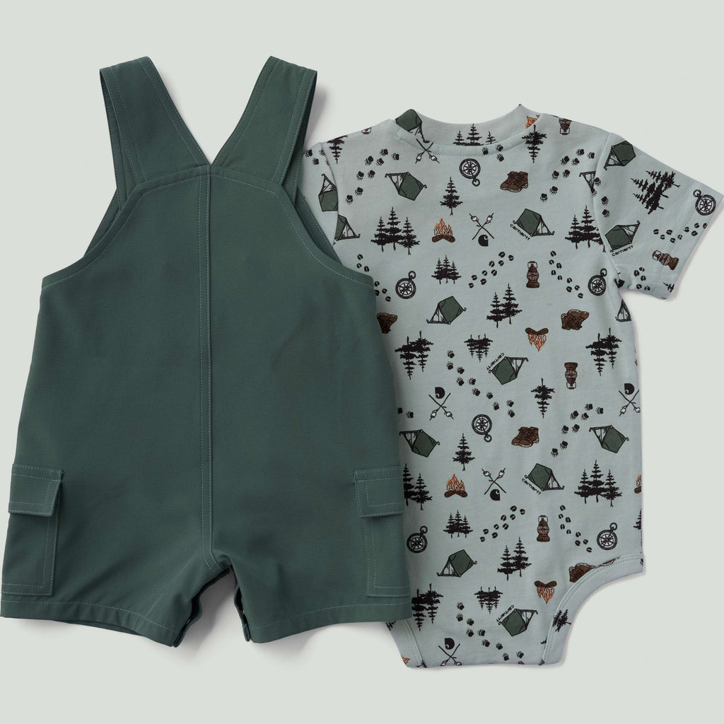 Boys' 2-piece short sleeve bodysuit & cargo pocket shortall set (baby)