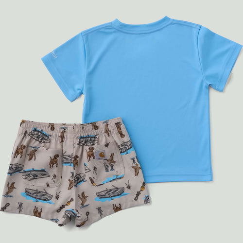 Boys' 2-piece short sleeve sun defender® force® shirt & woven short set (baby)