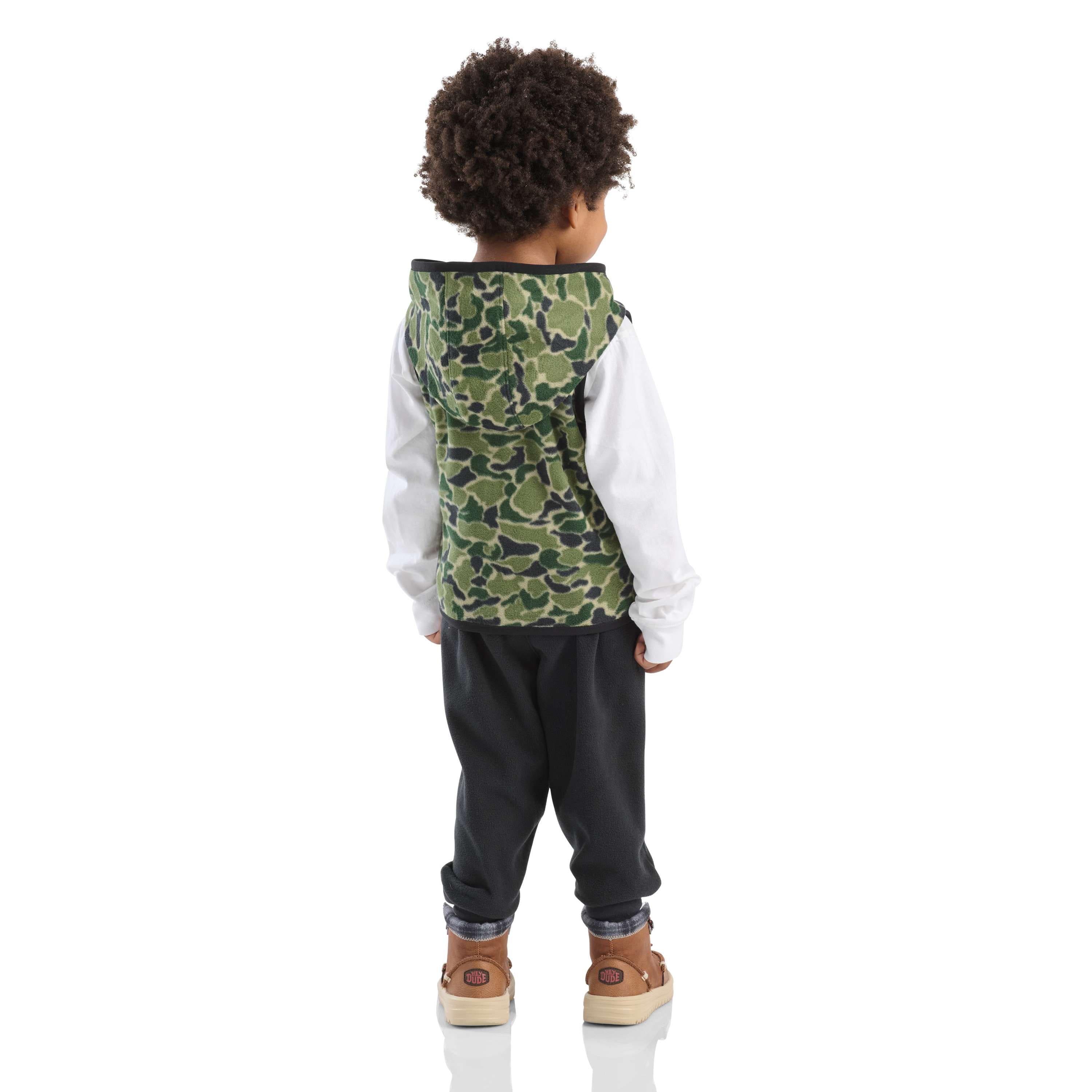 Boys' 3-piece camo vest, long-sleeve t-shirt & pant set (toddler)