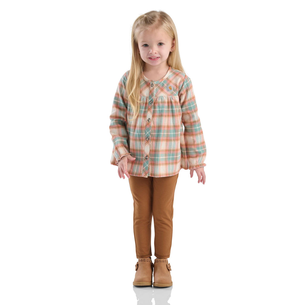 Girls' 2-piece long sleeve flannel top & legging set (toddler)