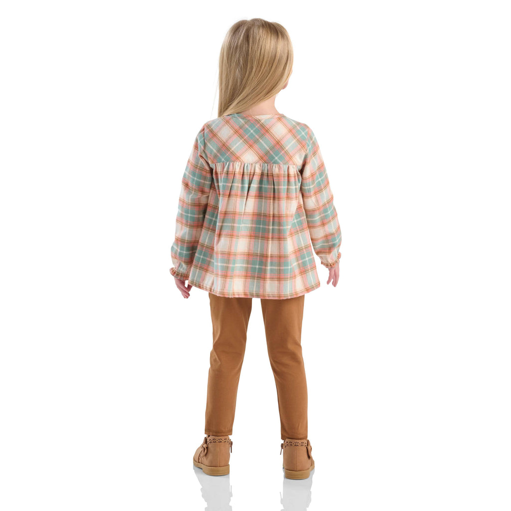 Girls' 2-piece long sleeve flannel top & legging set (toddler)