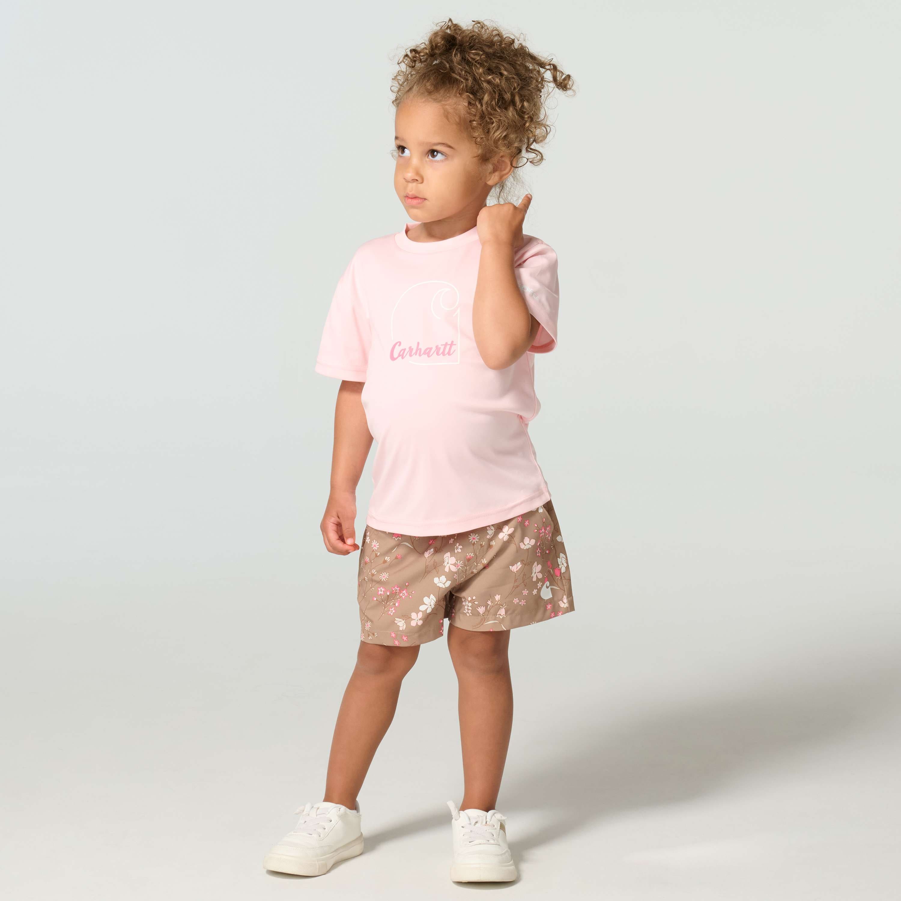 Girls' 2-piece short sleeve force sun defender™ t-shirt & elastic waistband printed short set (toddler)