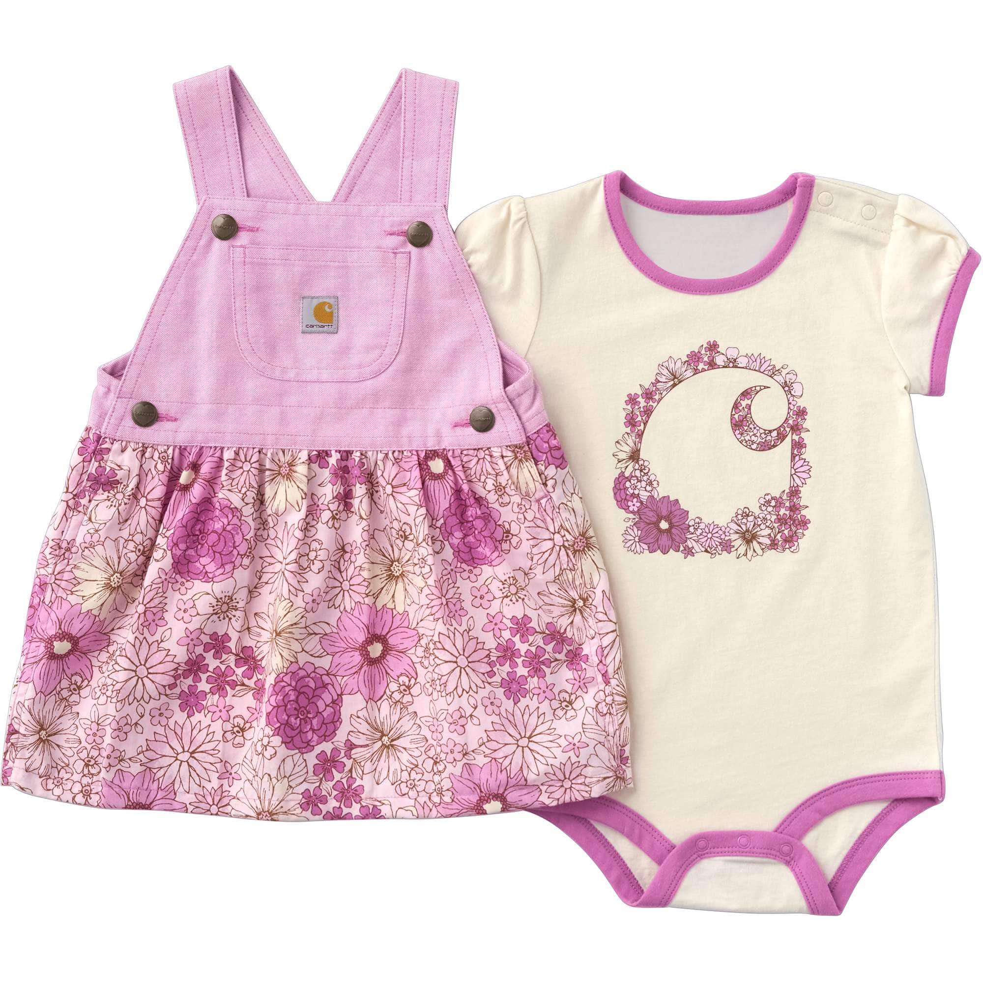 Girls' 2-piece short sleeve bodysuit & printed jumper set (baby/)