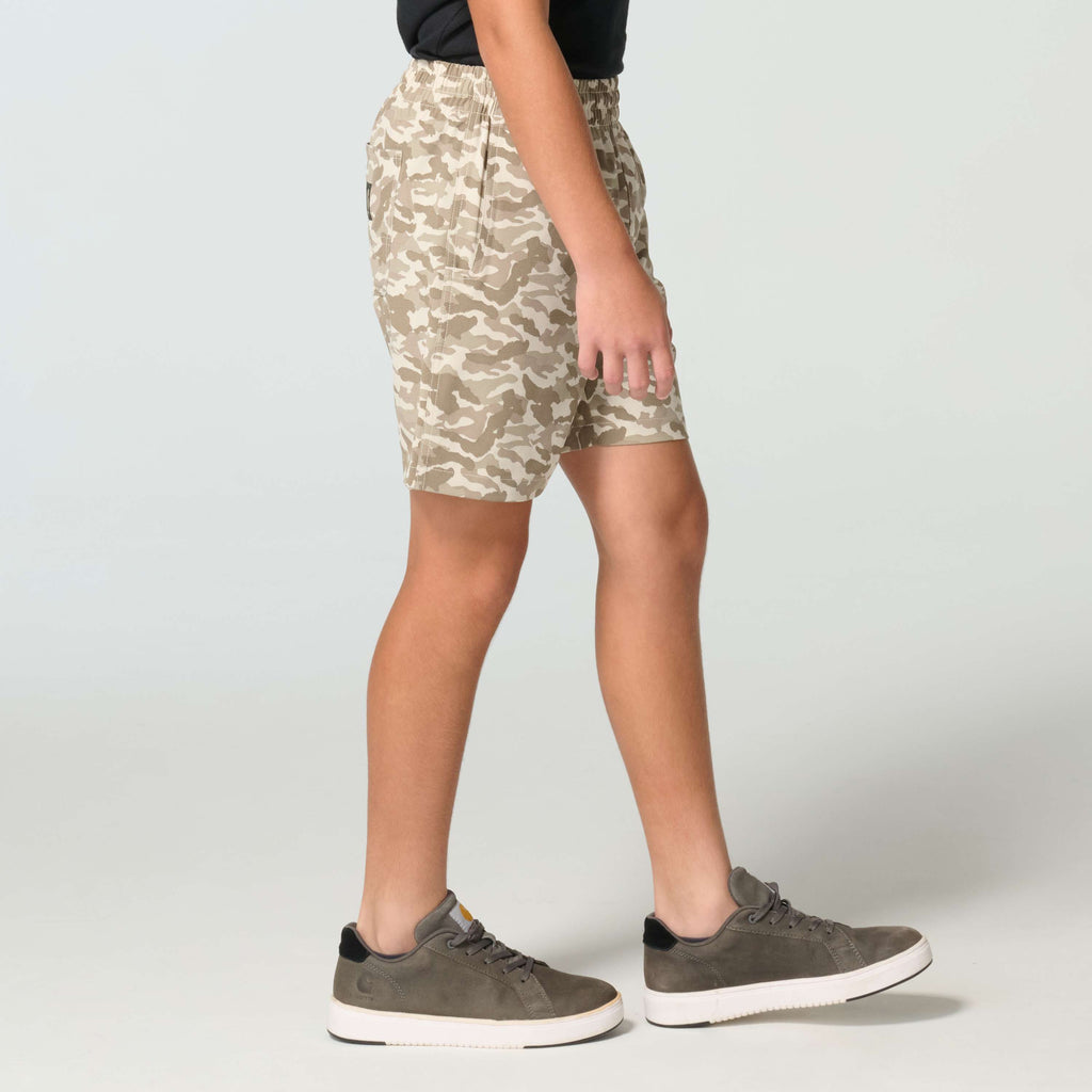 Boys' elastic waistband rugged flex™ ripstop camo short (child)