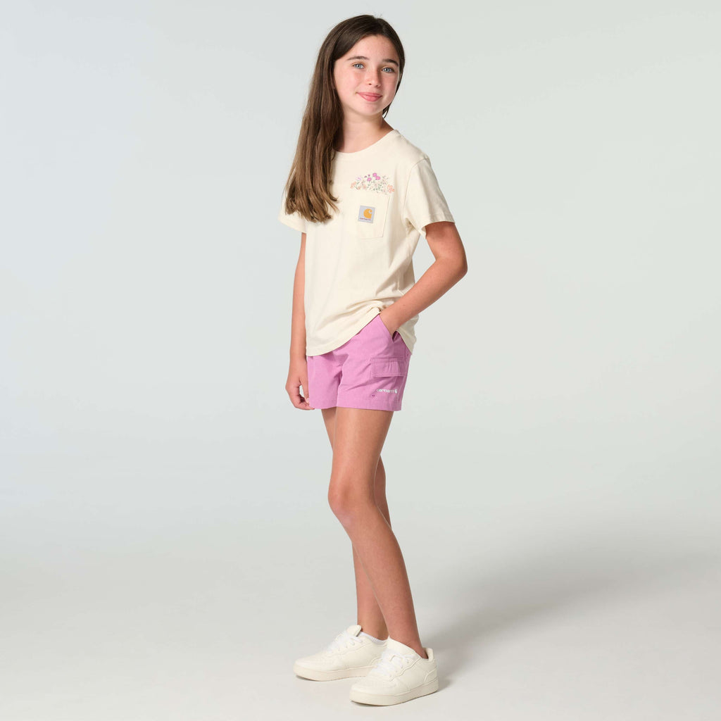 Girls' elastic waistband rugged flex® woven camo short (child/youth)