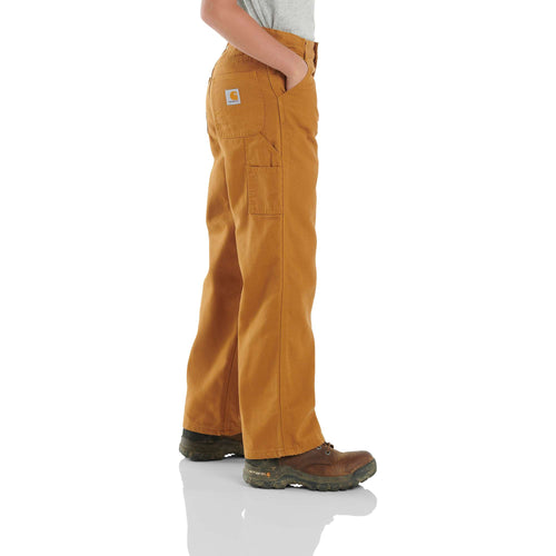 Boys' canvas dungaree flannel-lined (child/youth)