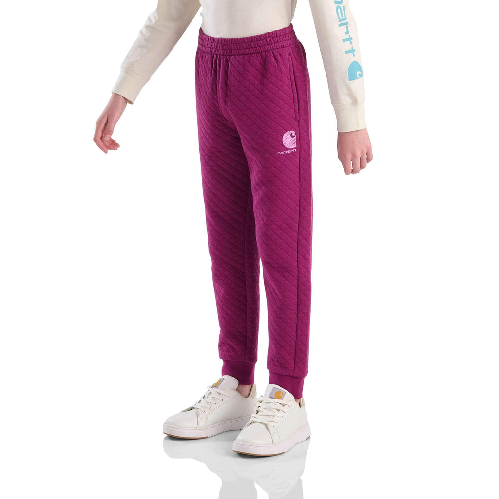 Girls' elastic waistband quilted jersey logo sweatpants (child/youth)