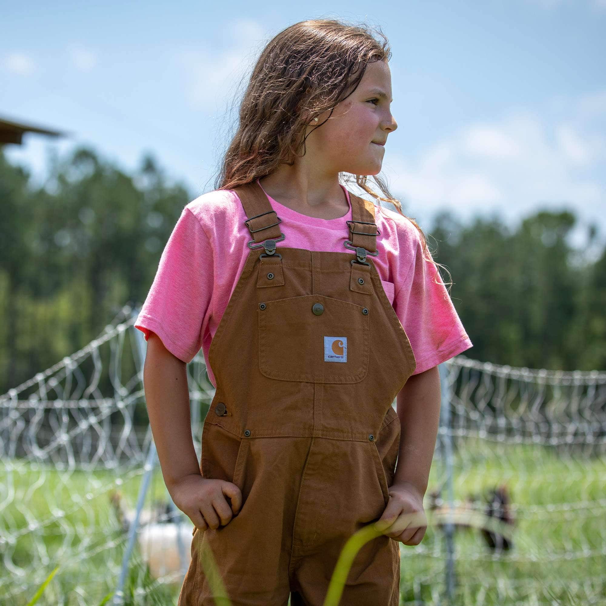 Kids' duck washed bib overall sizes (child)