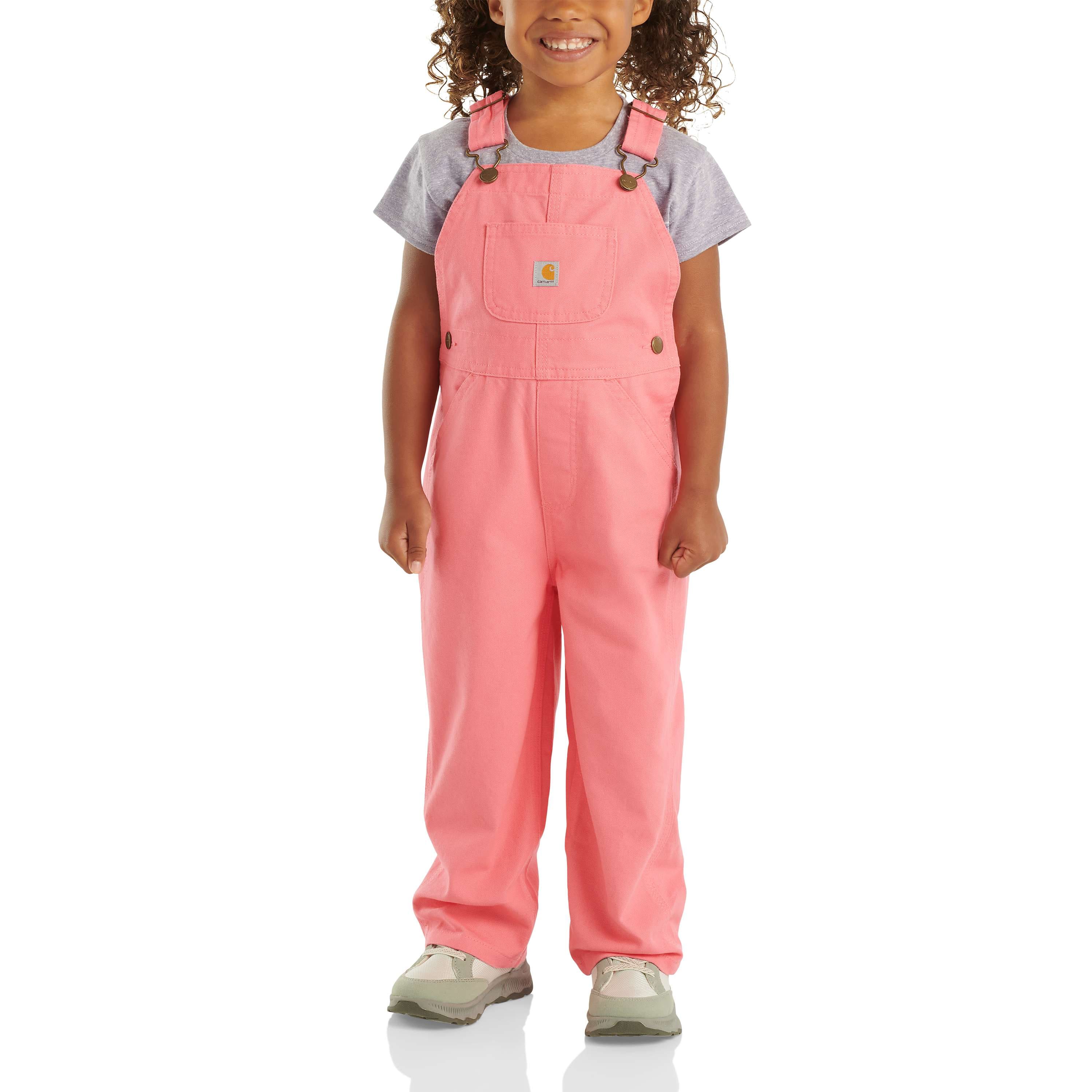 Girls' loose fit canvas bib overall