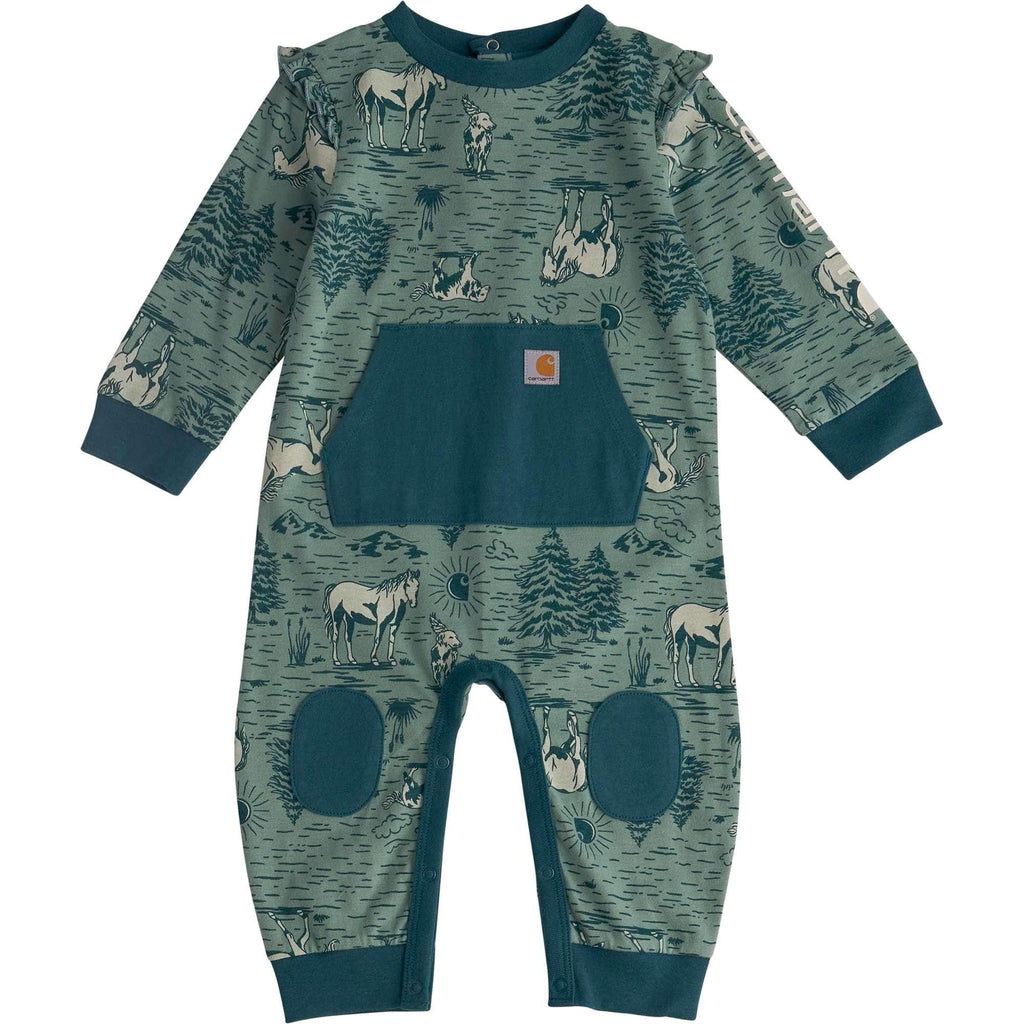 Girls' long sleeve printed coverall (baby)