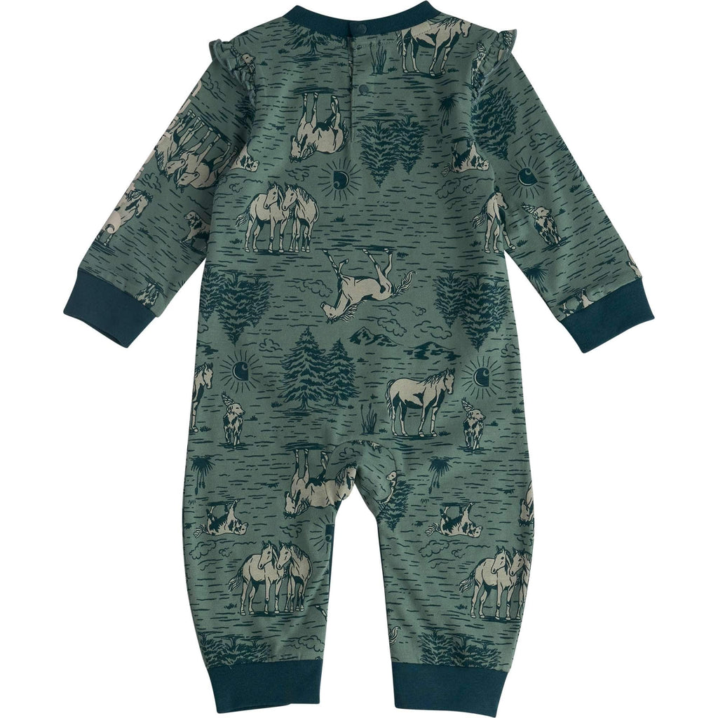 Girls' long sleeve printed coverall (baby)
