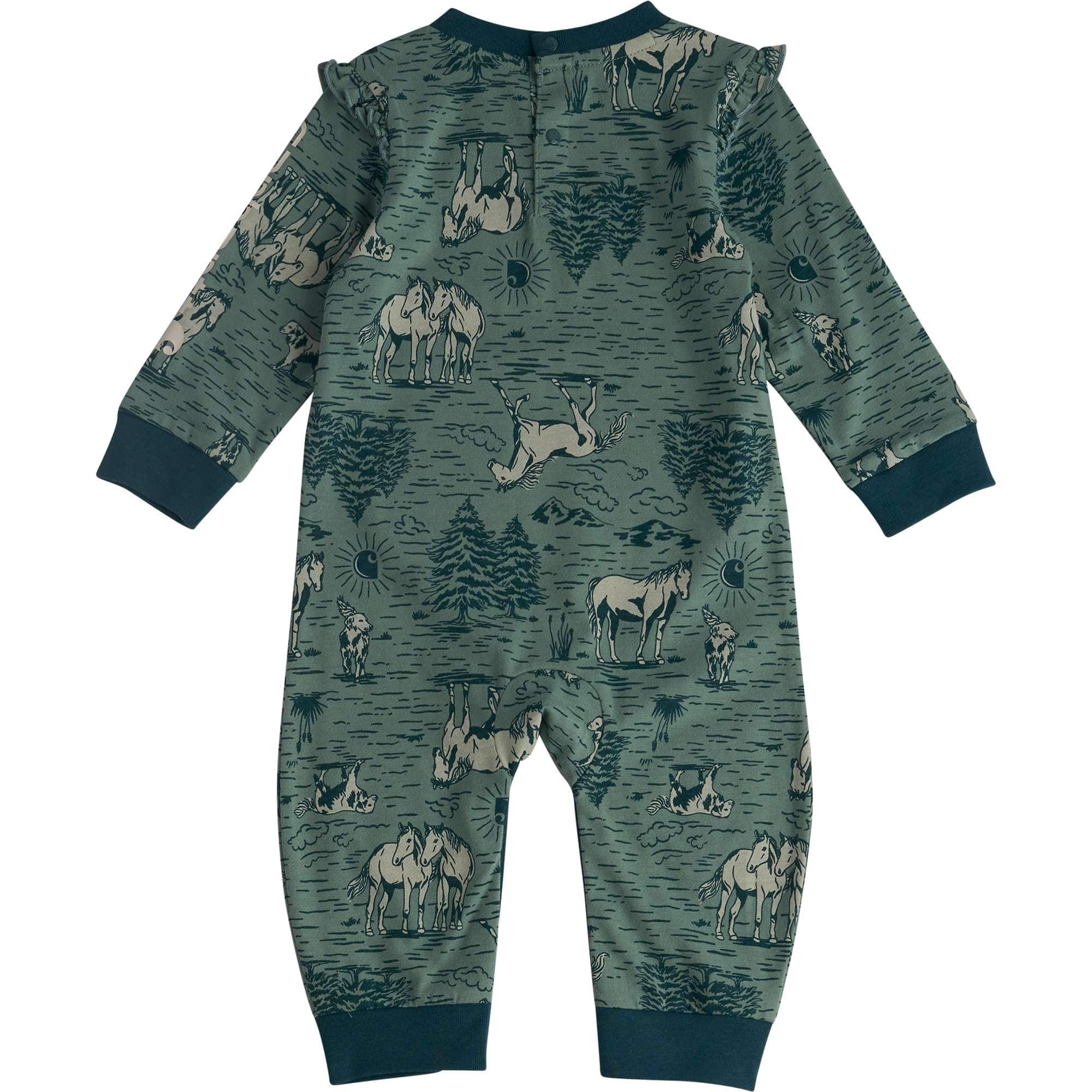 Girls' long sleeve printed coverall (baby)