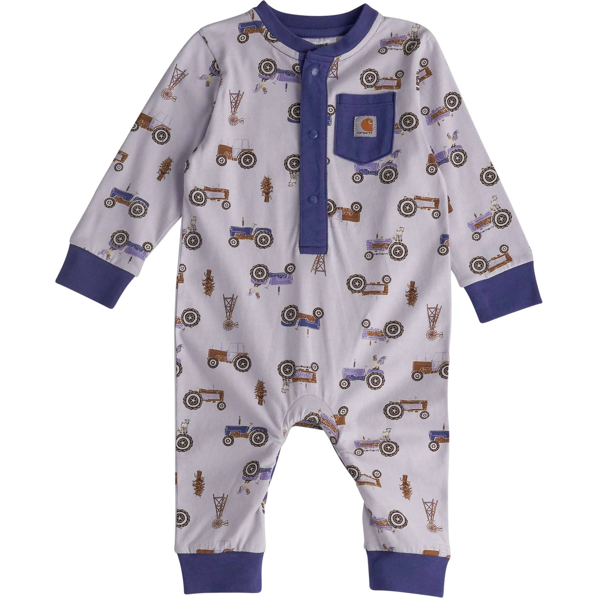 Girls' long sleeve henley coverall (baby)