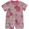 Girls' short sleeve floral henley pocket romper (baby)