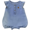 Girls' short sleeve denim henley romper (baby)