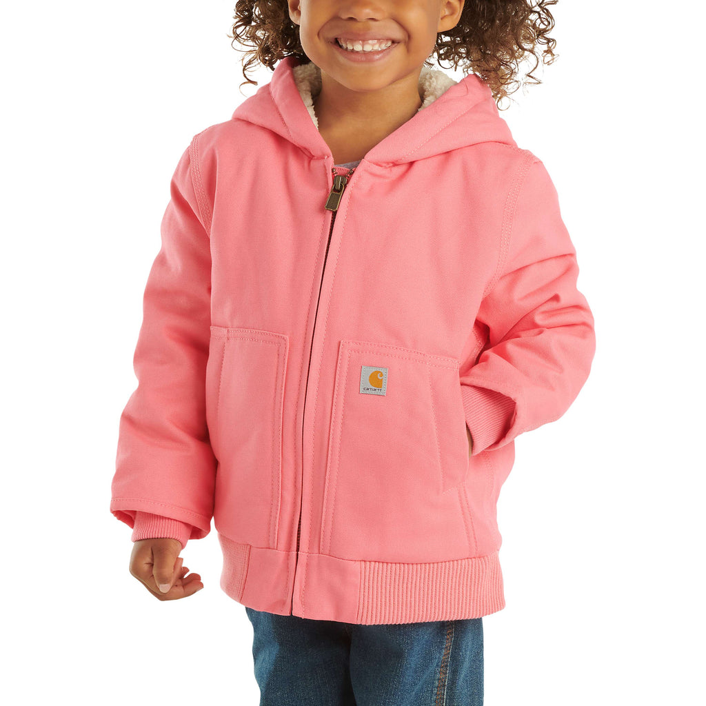 Girls' zip front canvas insulated hooded active jac (baby/toddler)