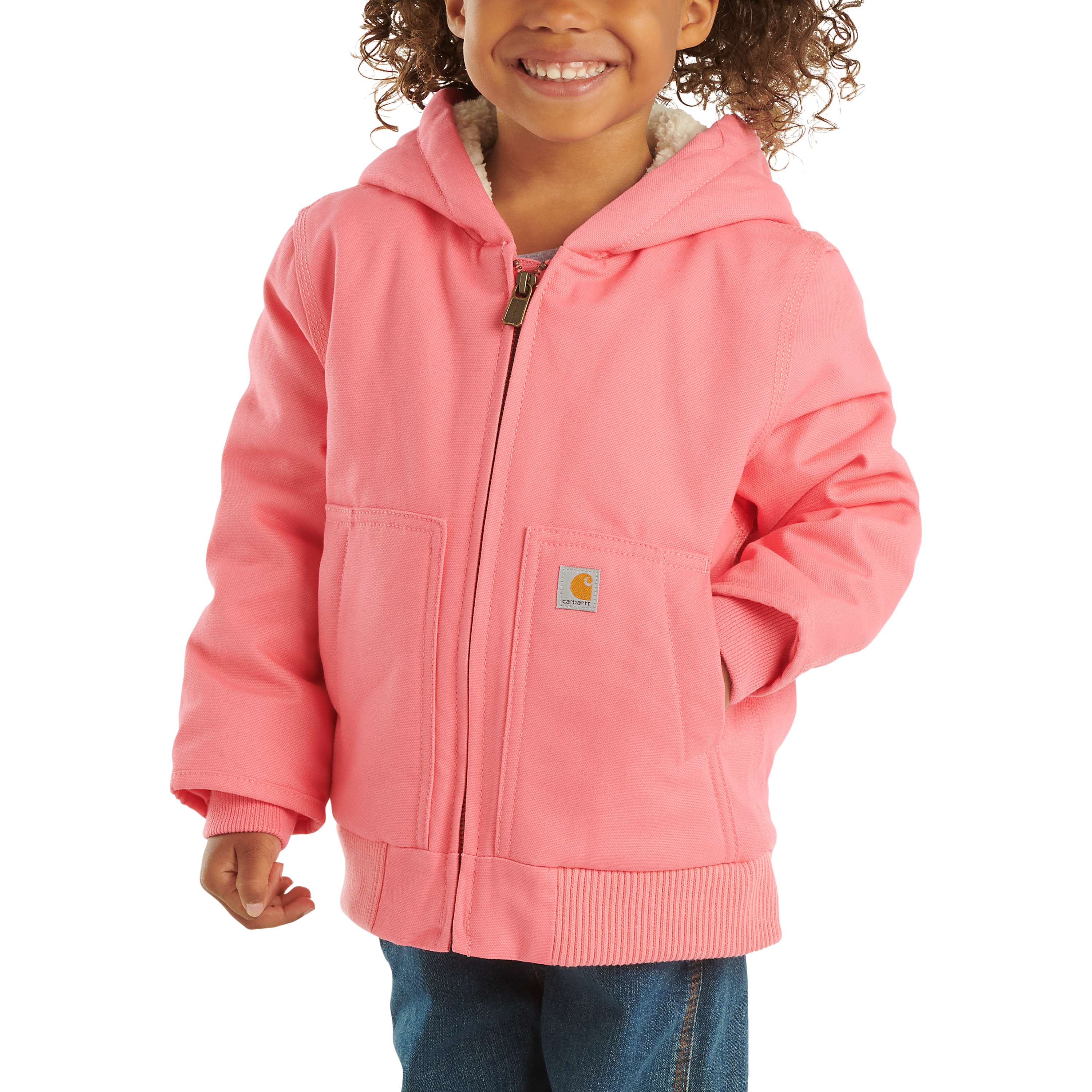 Girls' zip front canvas insulated hooded active jac (baby/toddler)