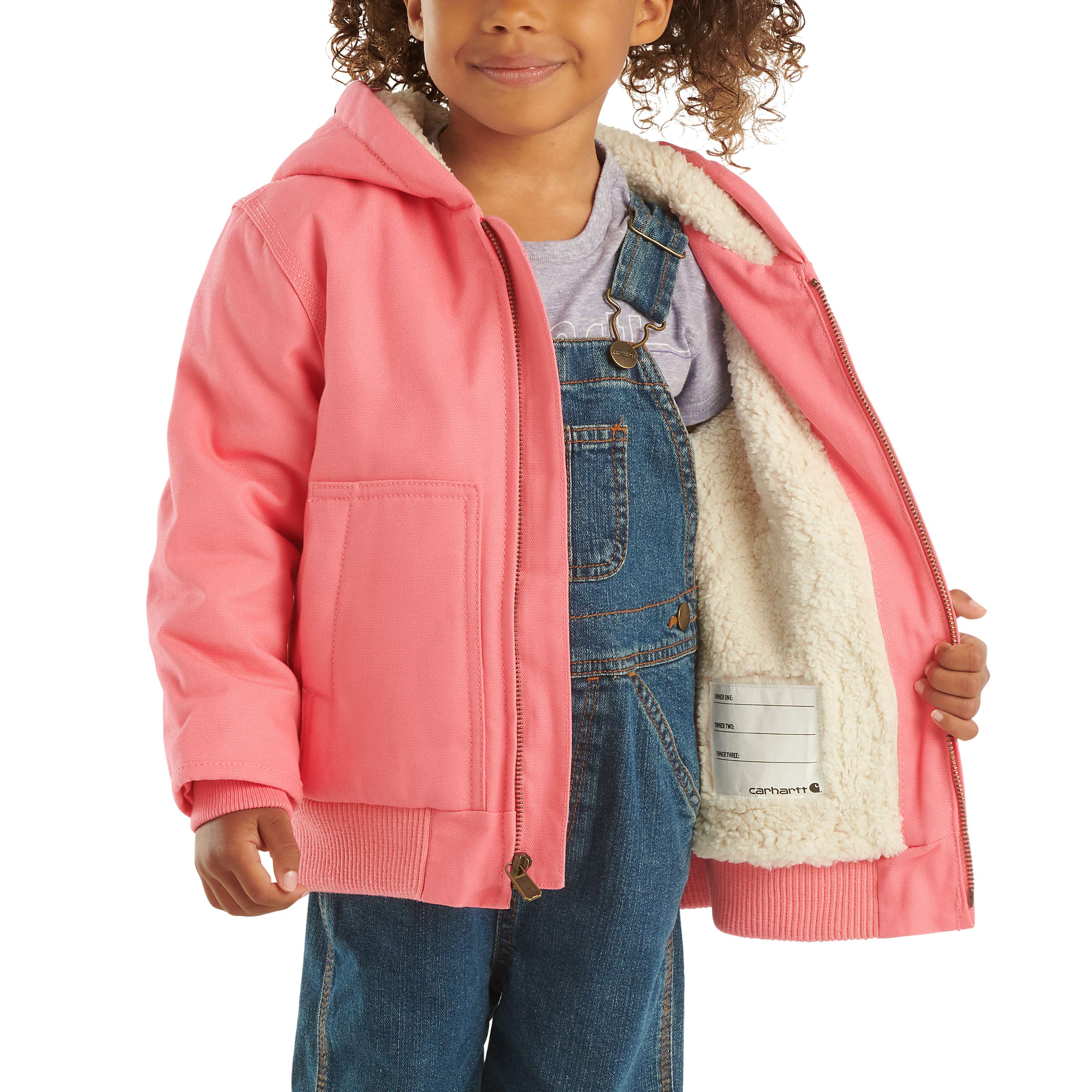 Girls' zip front canvas insulated hooded active jac (baby/toddler)
