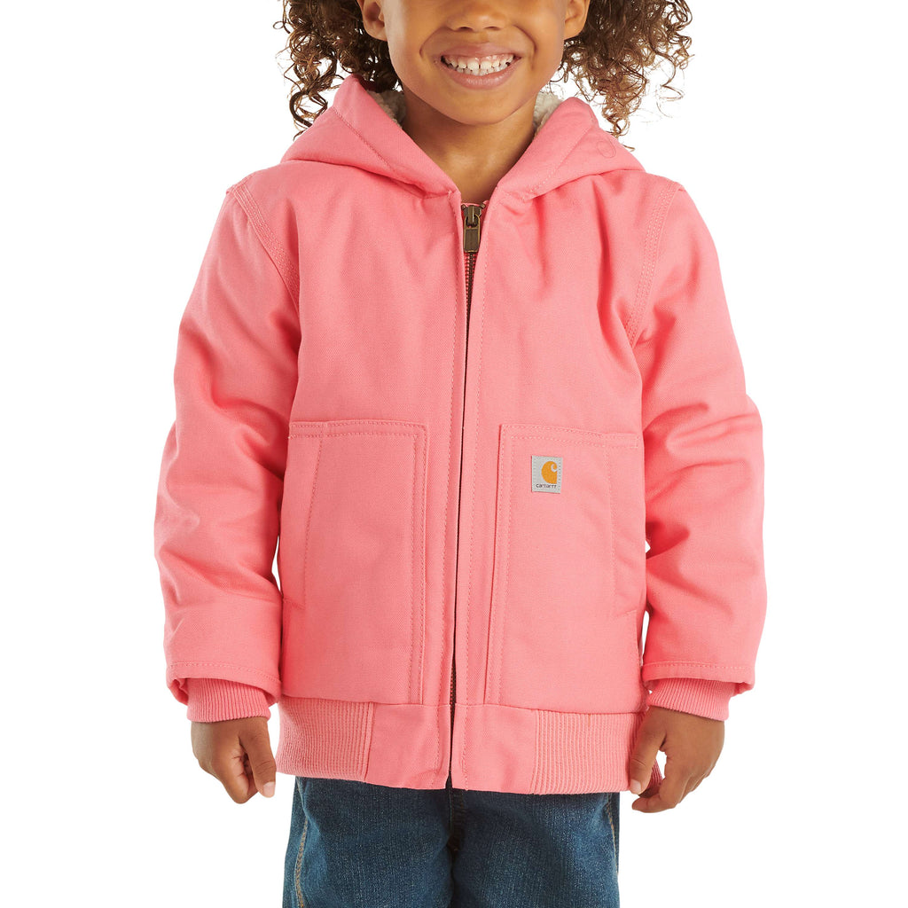Girls' zip front canvas insulated hooded active jac (baby/toddler)