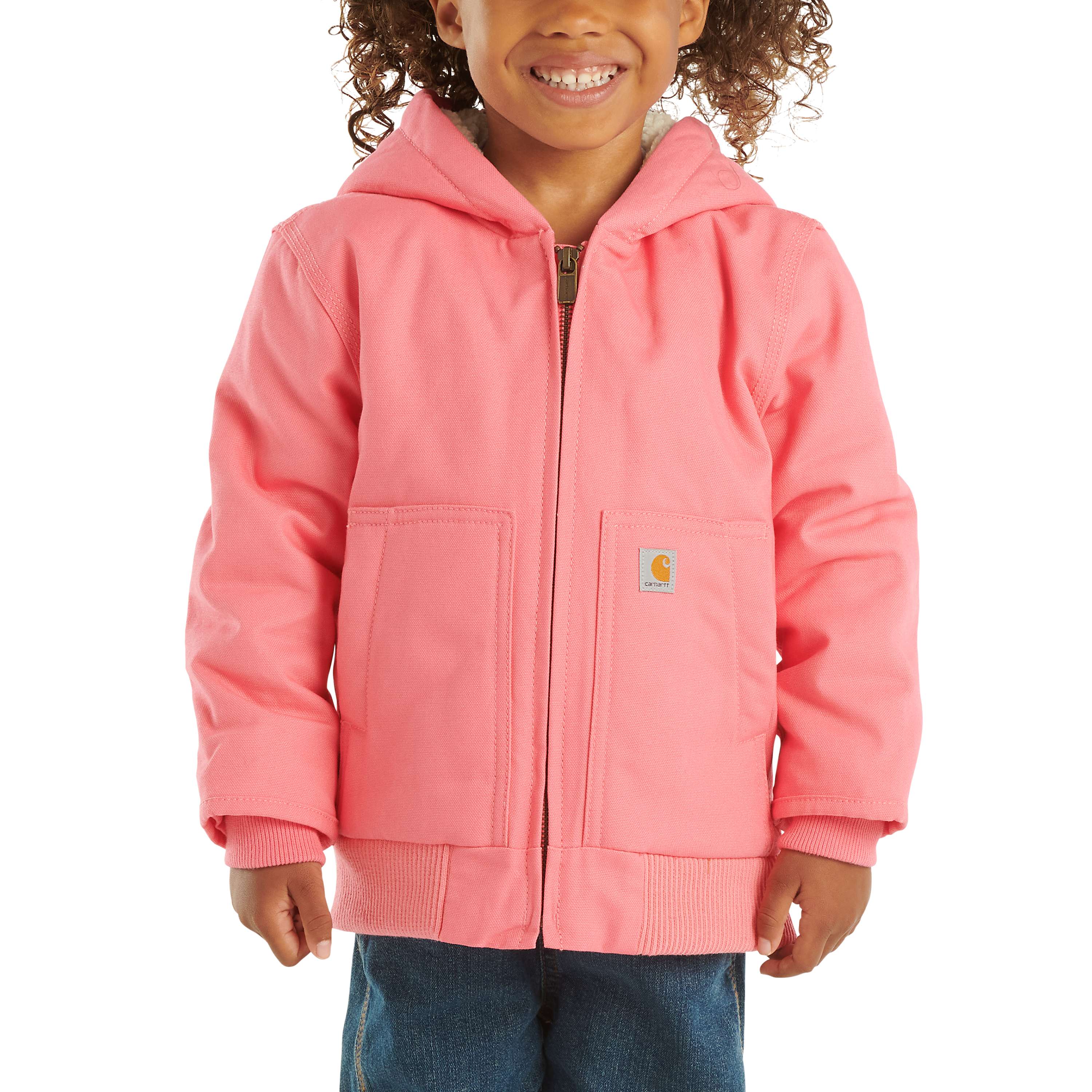 Girls' zip front canvas insulated hooded active jac (baby/toddler)