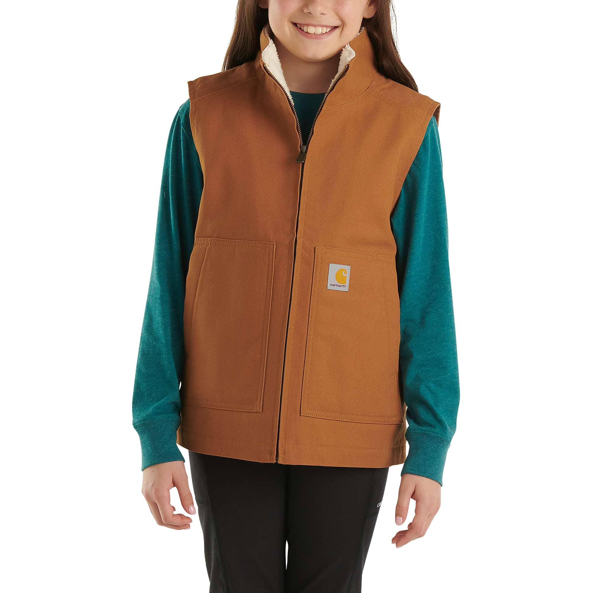Girls' canvas sherpa lined vest (child/youth)