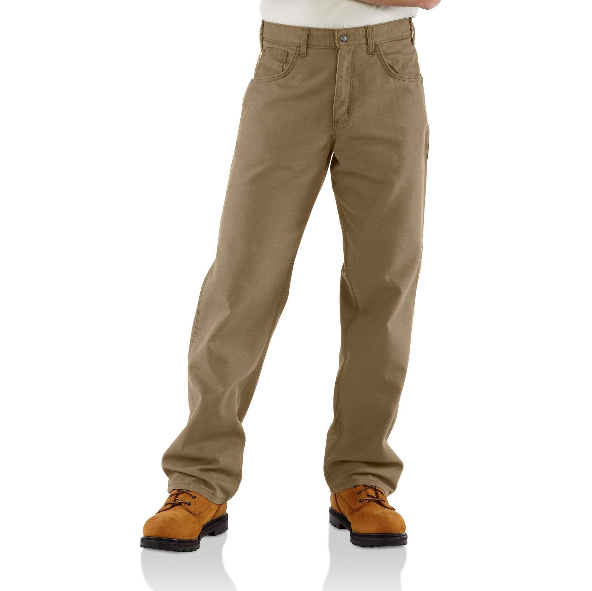 Men's fr loose fit straight leg canvas pants - flame resistant pants 