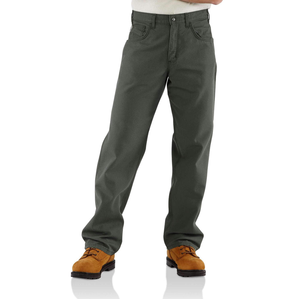 Men's fr loose fit straight leg canvas pants - flame resistant pants 