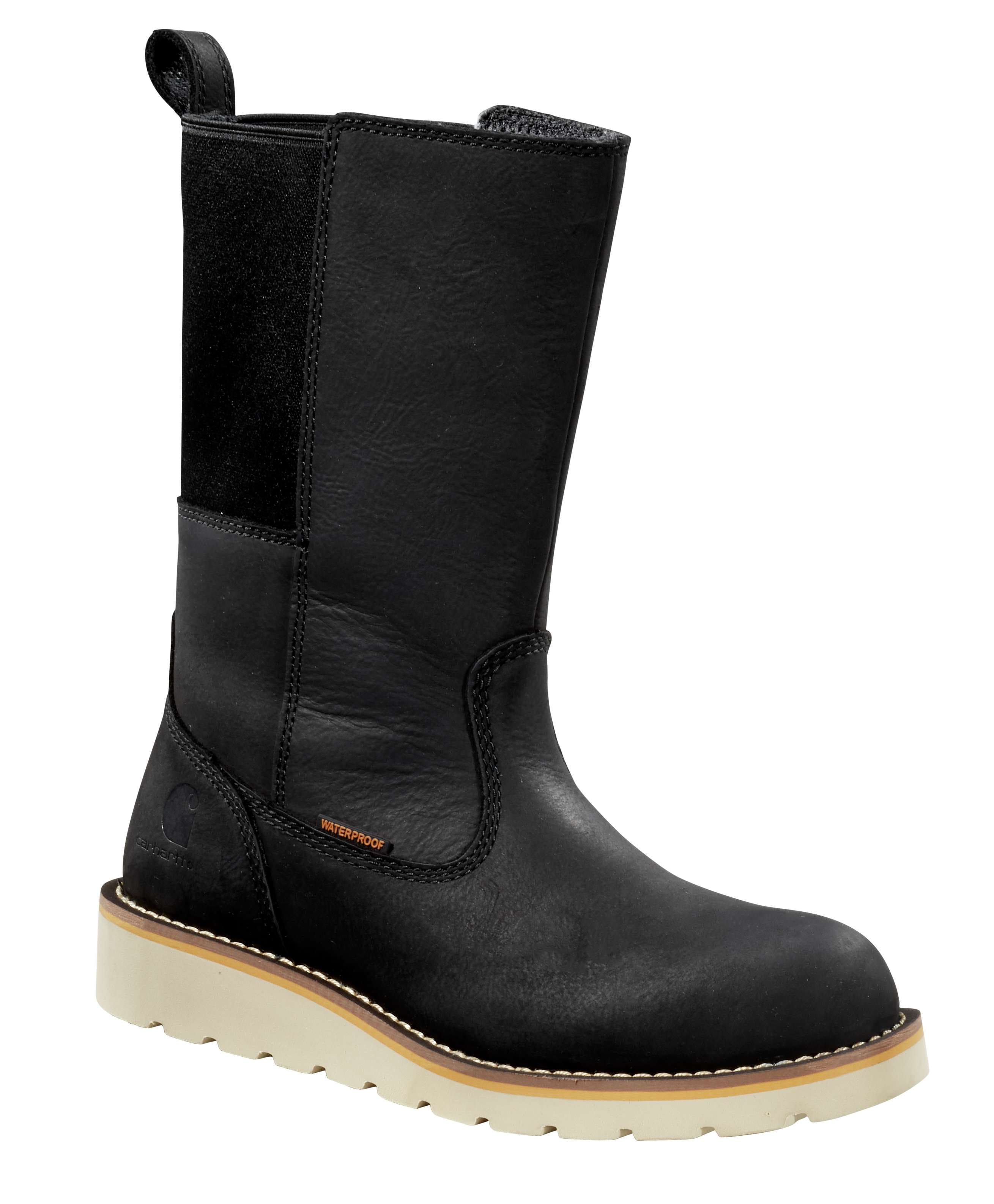 Women's waterproof 10" soft toe wellington wedge boot