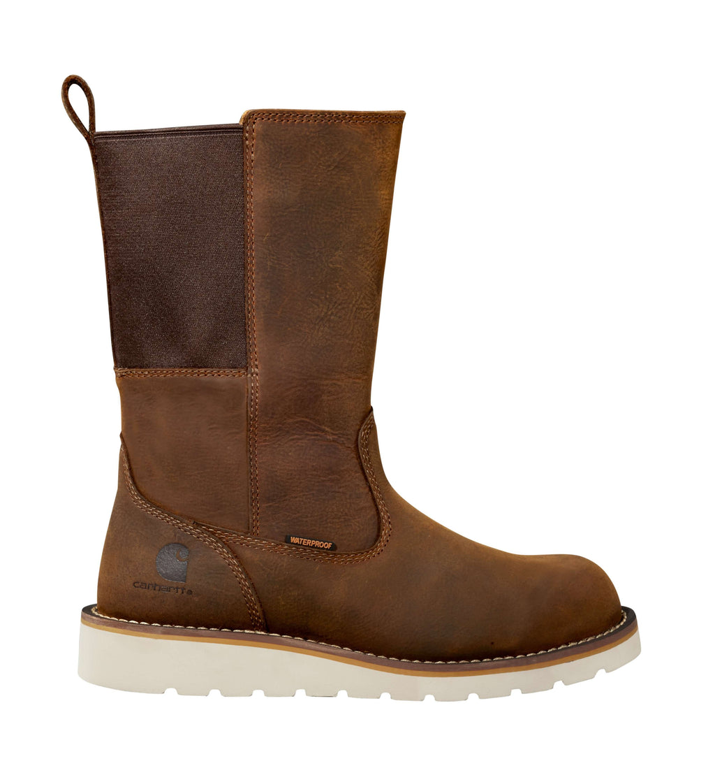 Women's waterproof 10" steel toe wellington wedge boot
