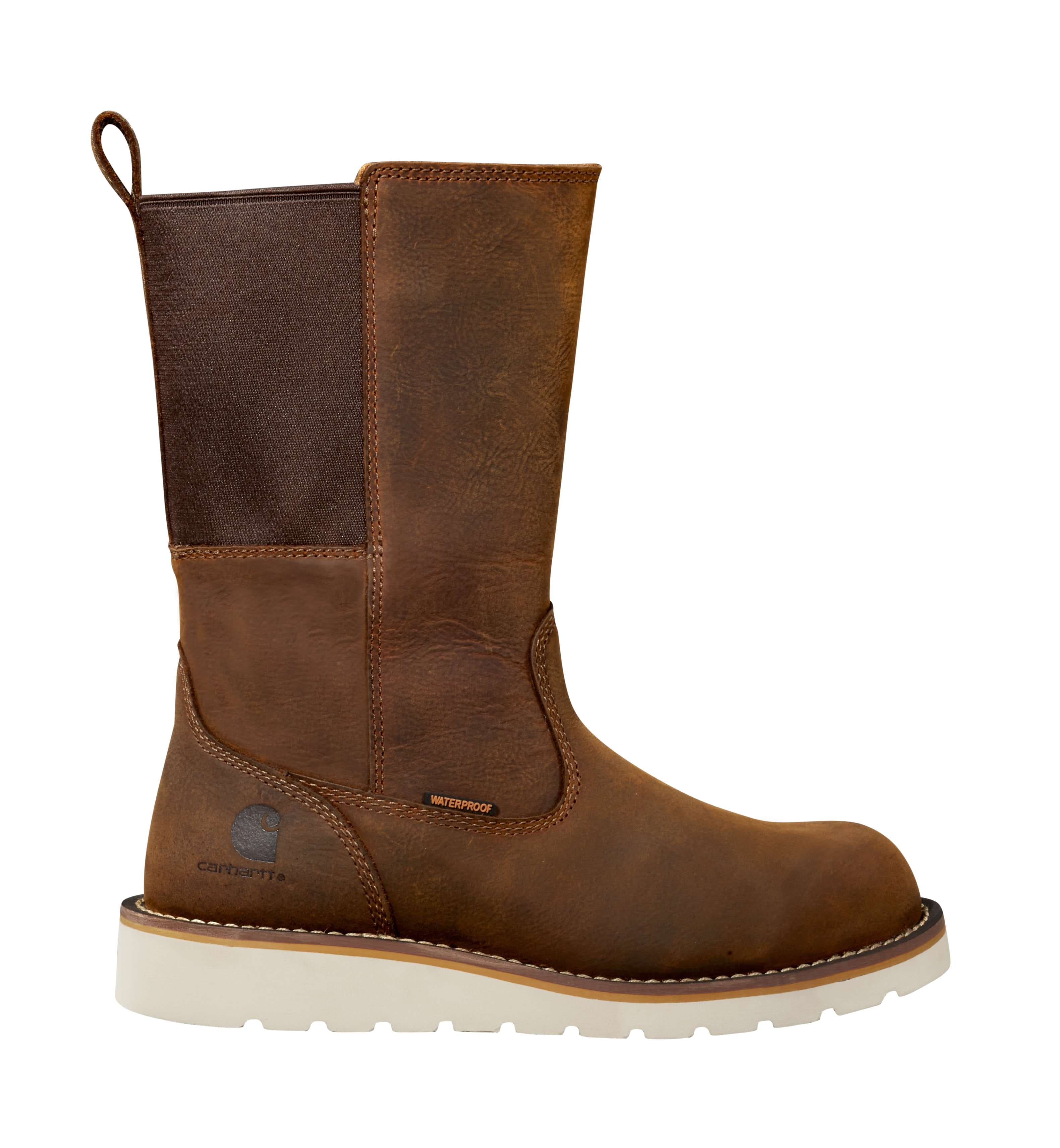 Women's waterproof 10" steel toe wellington wedge boot